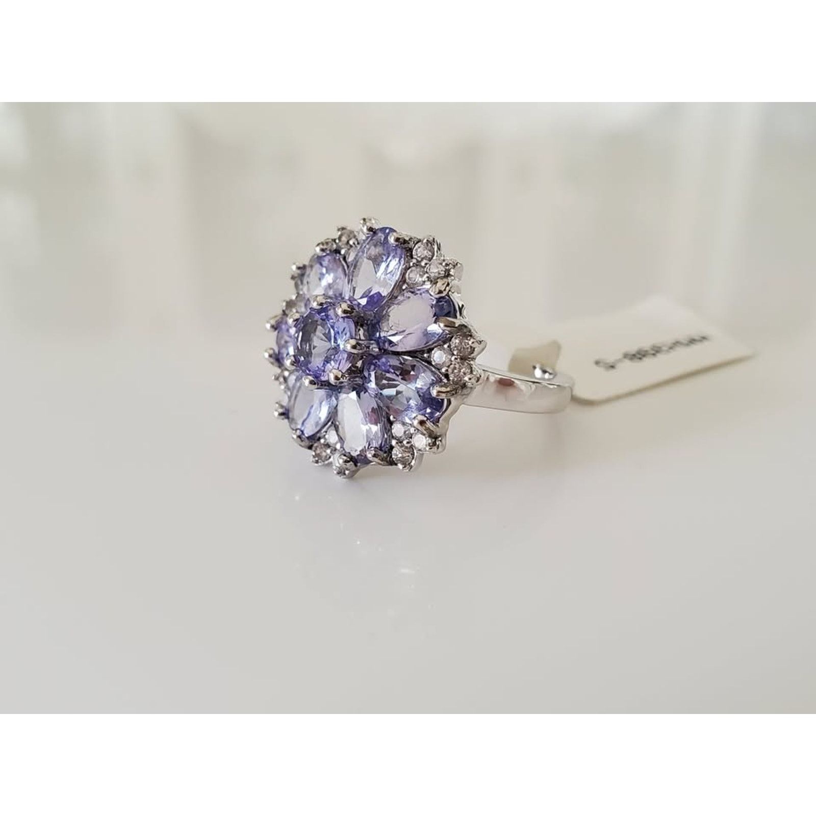Other Beautiful Floral Cluster Sterling Silver Ring Size ONE SIZE - 1 Thumbnail