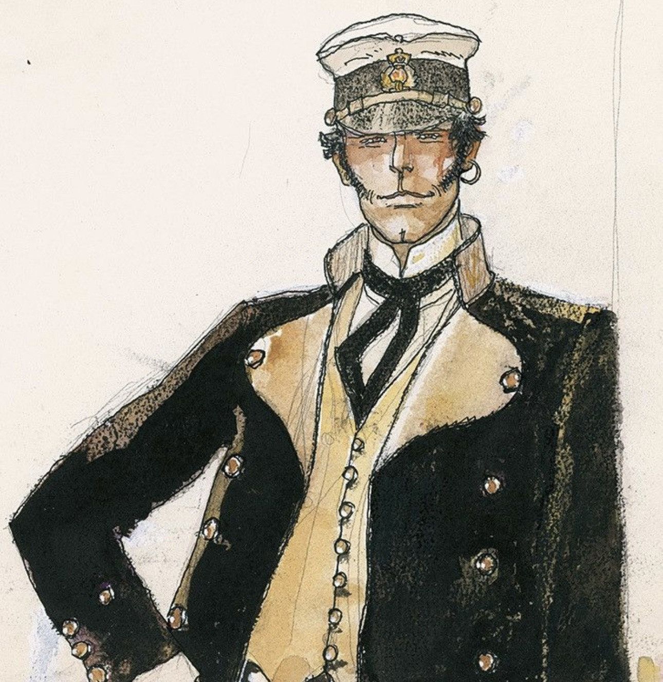 Anime × Vintage *RARE* 90s VINTAGE HUGO PRATT AOP ANIME CORTO MALTESE COMICS Size US XL / EU 56 / 4 - 2 Thumbnail
