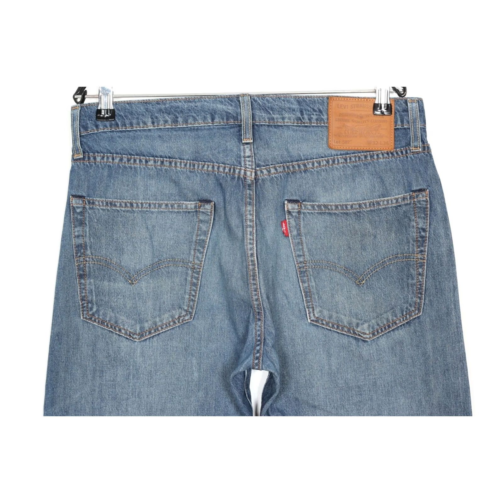Levi's VINTAGE Levi’s 502 PREMIUM Big E Tapered Jeans Men 32/36 Blue 5-Pocket Design Denim Cotton Elastane Regular Rise Mid 10-12in Size US 32 / EU 48 - 3 Thumbnail