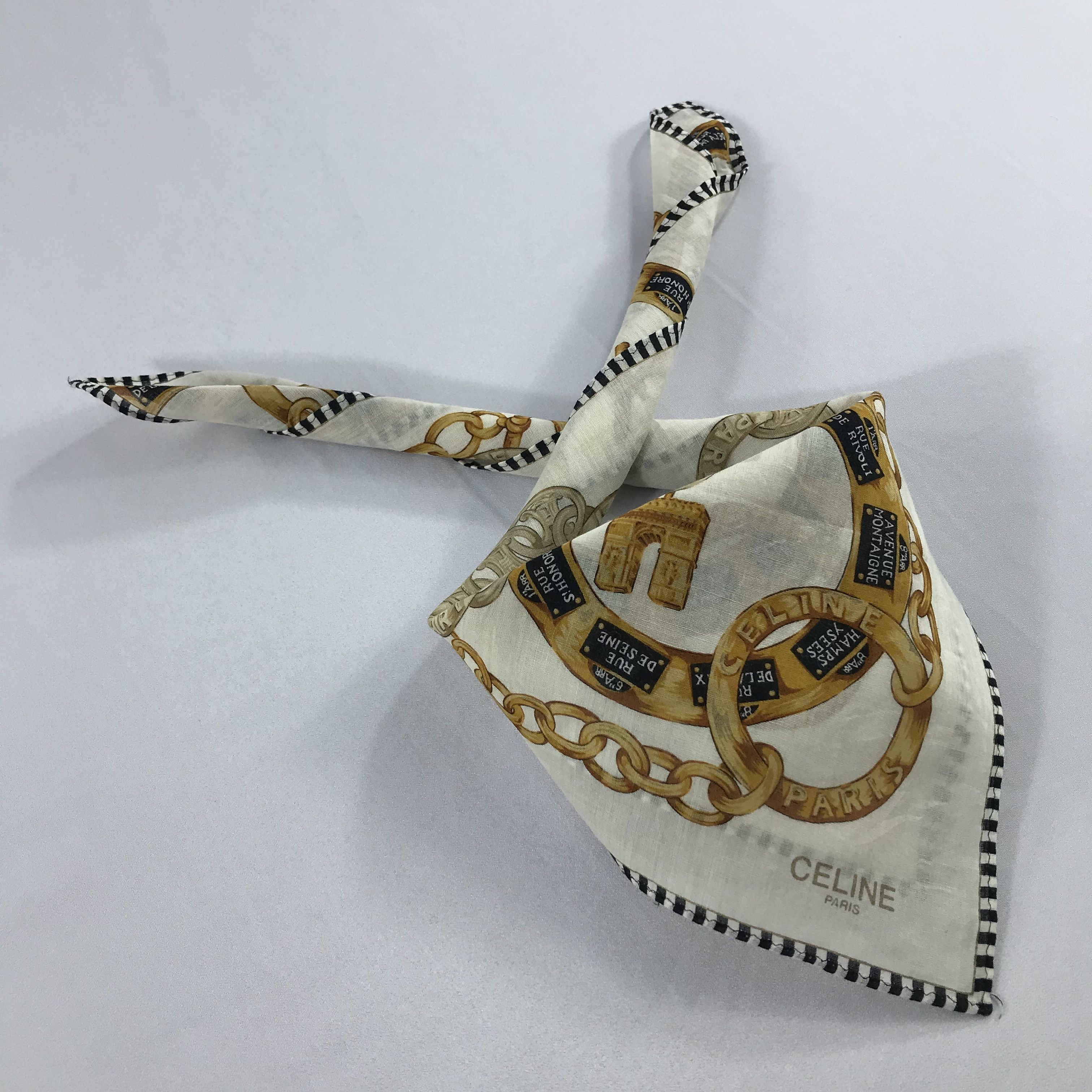 Celine × Vintage Celine Bandana / Handkerchief / Neckerchief - S2196 Size ONE SIZE - 4 Thumbnail