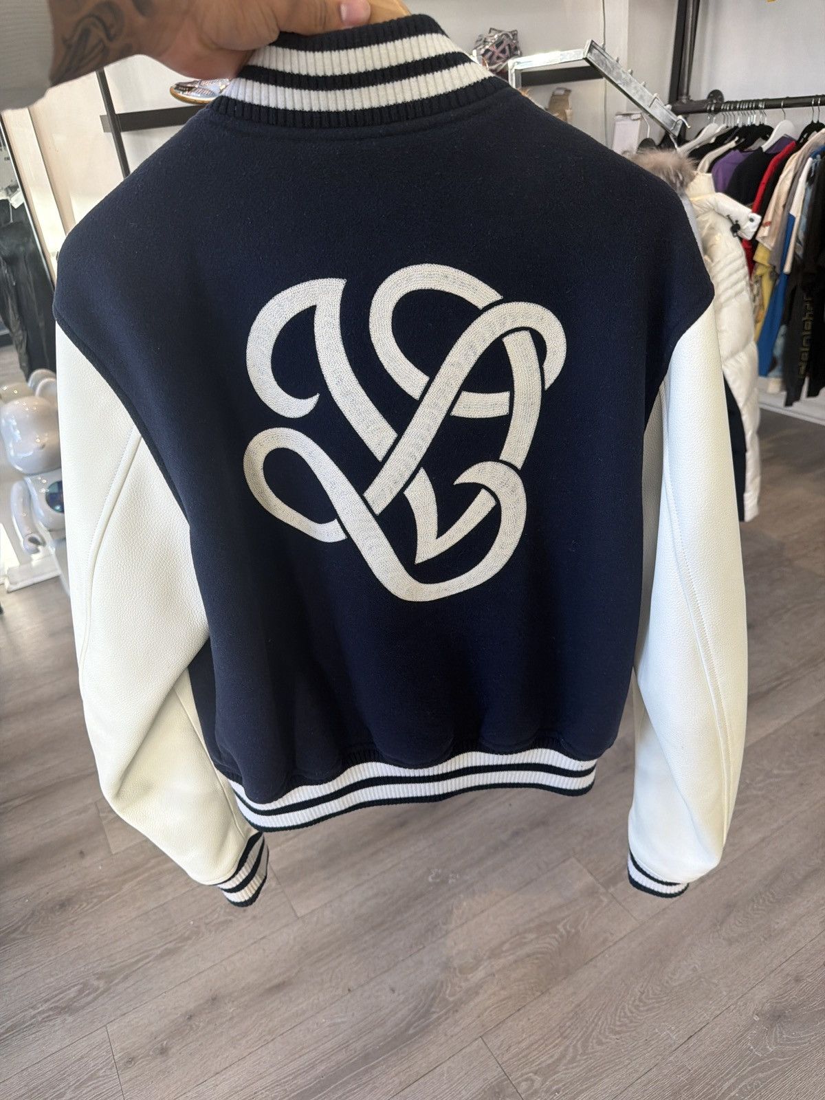 Louis Vuitton Louis Vuitton Navy Leather Varsity Jacket Size 60 Size US M / EU 48-50 / 2 - 8 Thumbnail