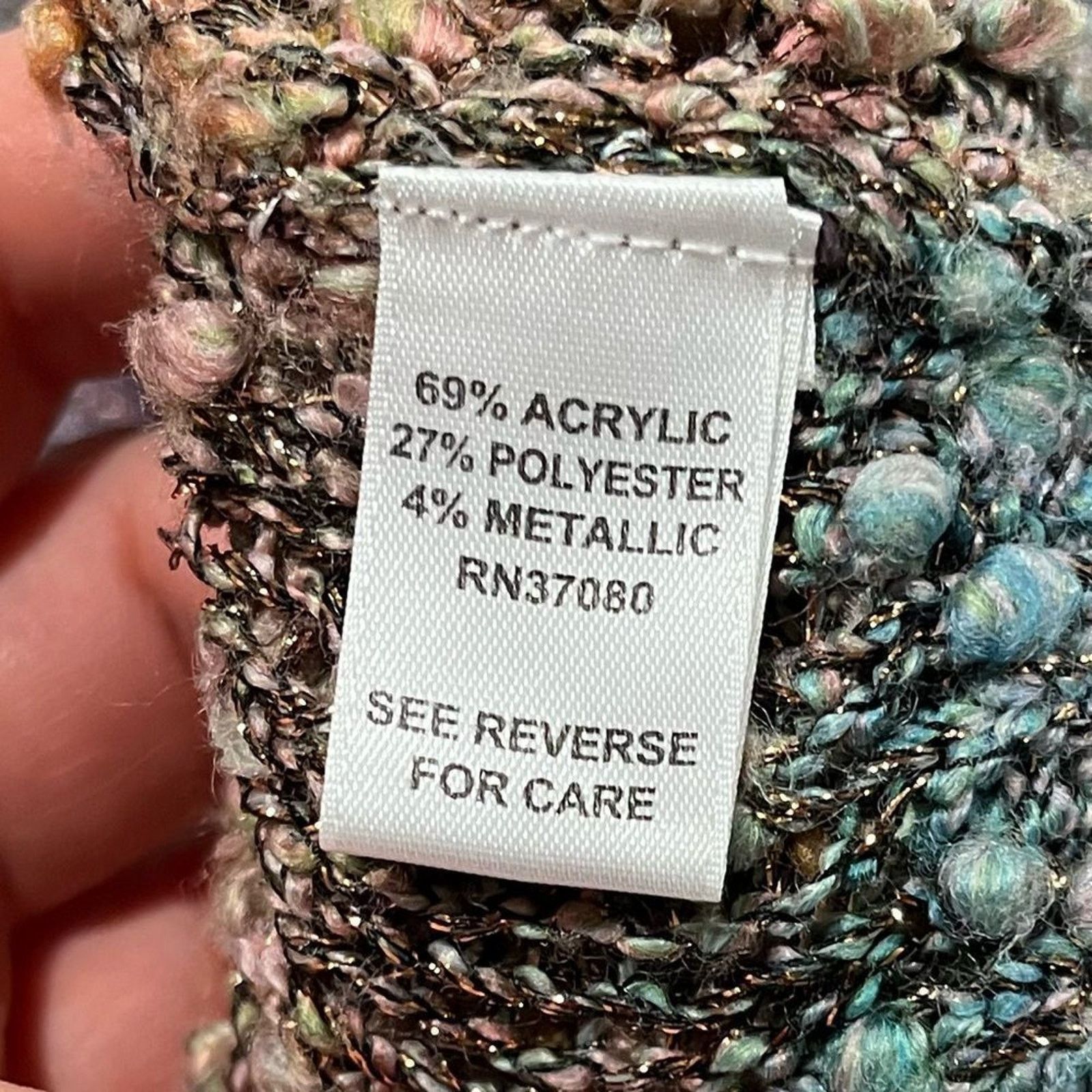 Vintage Cato Woman Rainbow Metallic Cropped Sweater Size 18/20W Size S / US 4 / IT 40 - 2 Thumbnail