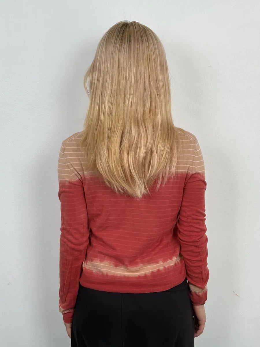 Prada 2000s Prada Beige & Red Gradient Striped Sweater Size S / US 4 / IT 40 - 2 Thumbnail
