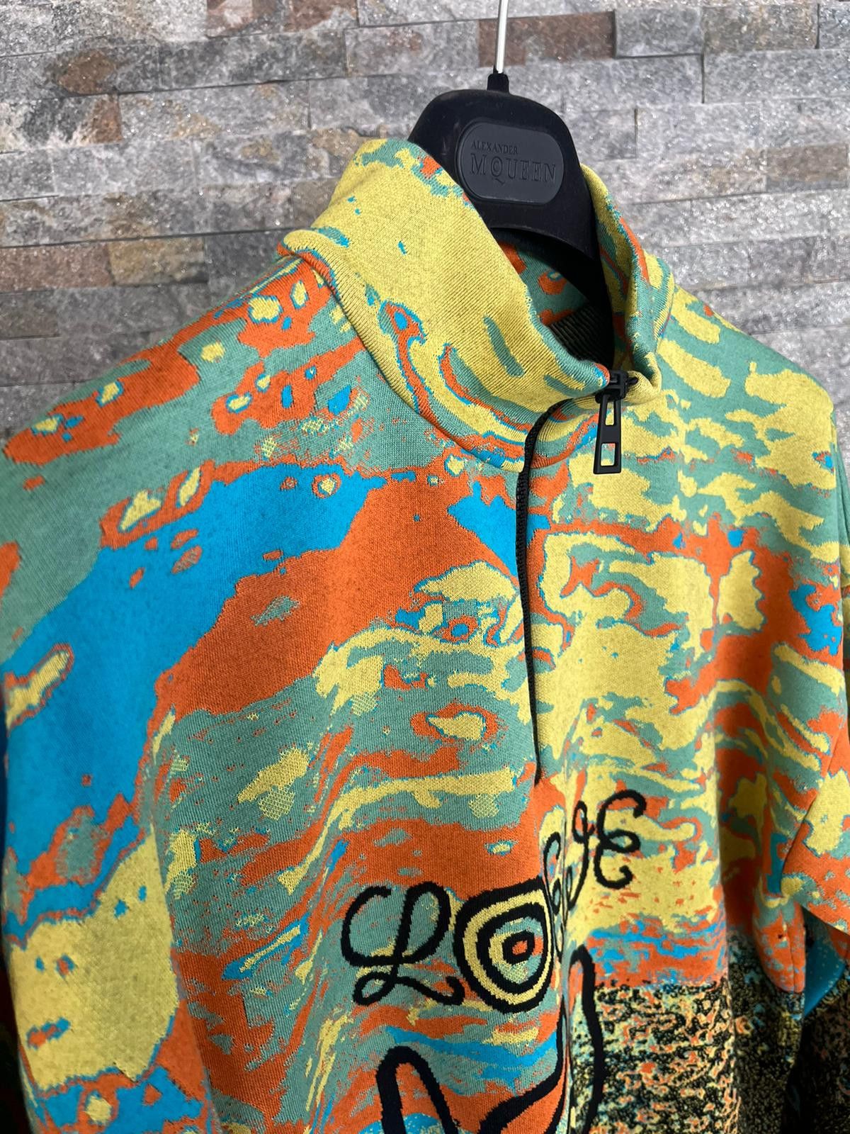 ELN High Neck Digital Camo Sweater in Multicolor