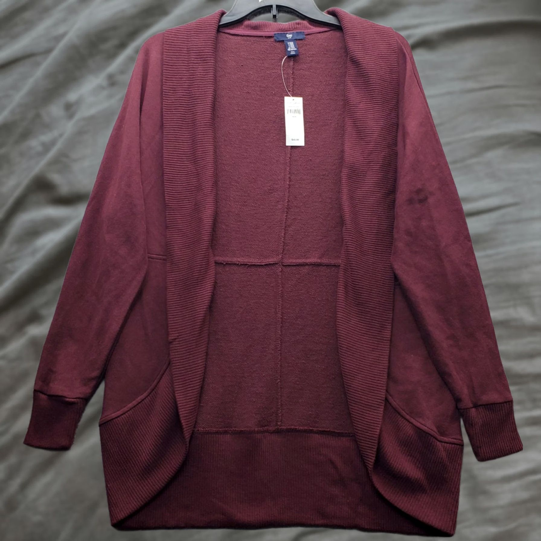 Gap Gap Womens XS Burgundy Knit Open Front Shawl Collar Cardigan Sweater Size XS / US 0-2 / IT 36-38 - 1 Thumbnail