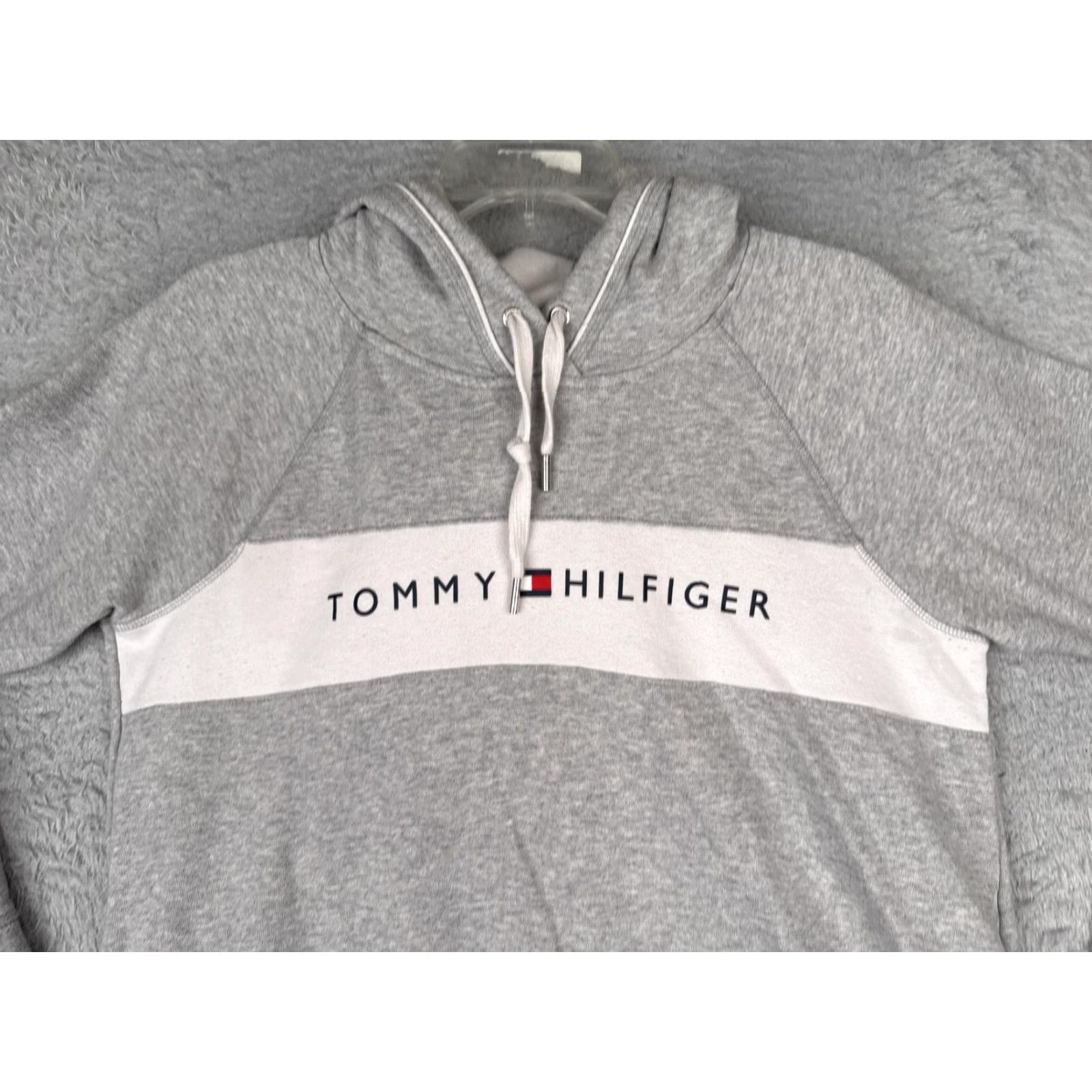 Tommy Hilfiger Tommy Hilfiger Sweater Hoodie Womens XL Gray Logo Chest Raglan Jersey Top Sport Size XL / US 12-14 / IT 48-50 - 4 Thumbnail