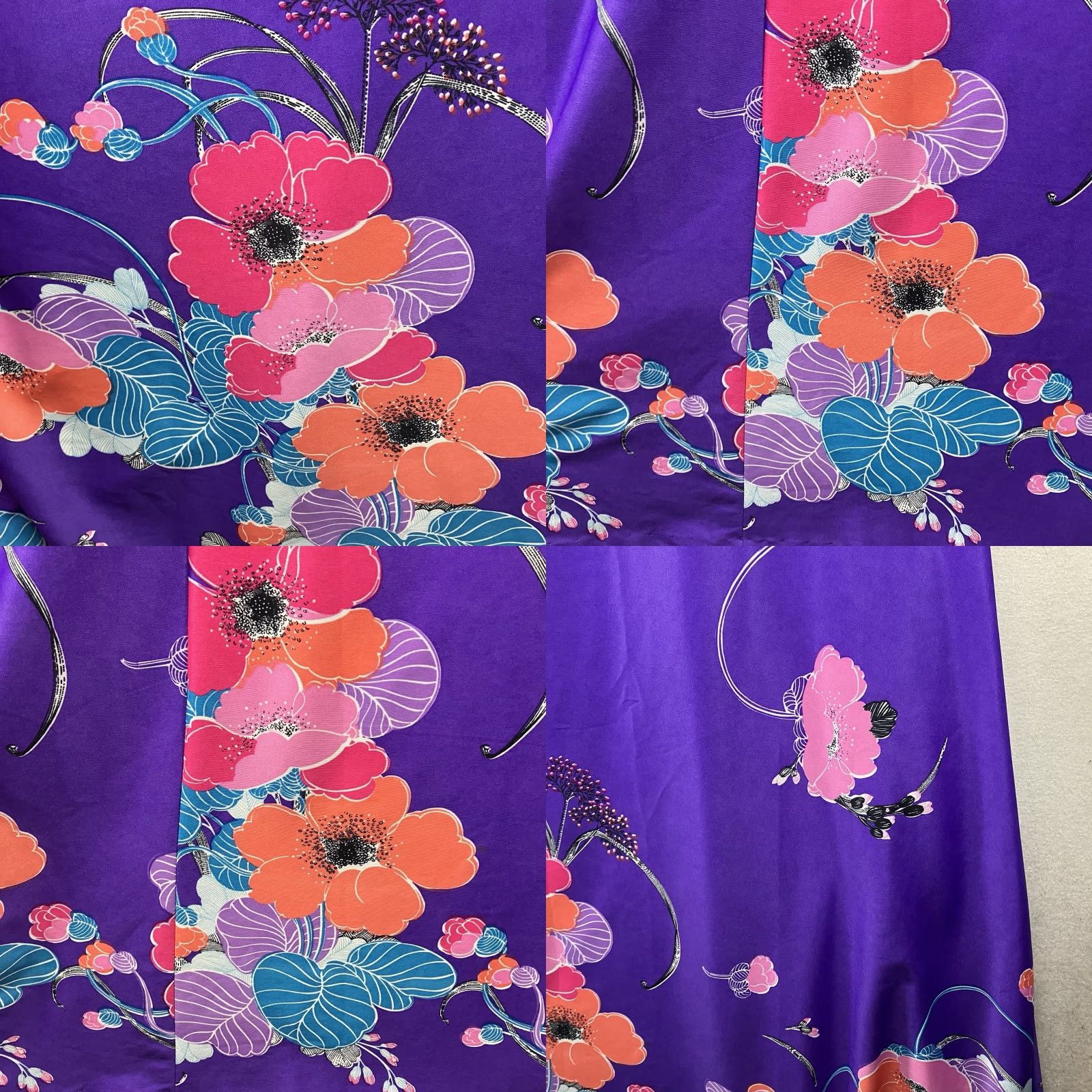 Vintage VINTAGE Gloria Moret of California Dress Caftan Purple Floral Front Zip 70s Small Polyester Women's Size S / US 4 / IT 40 - 8 Thumbnail