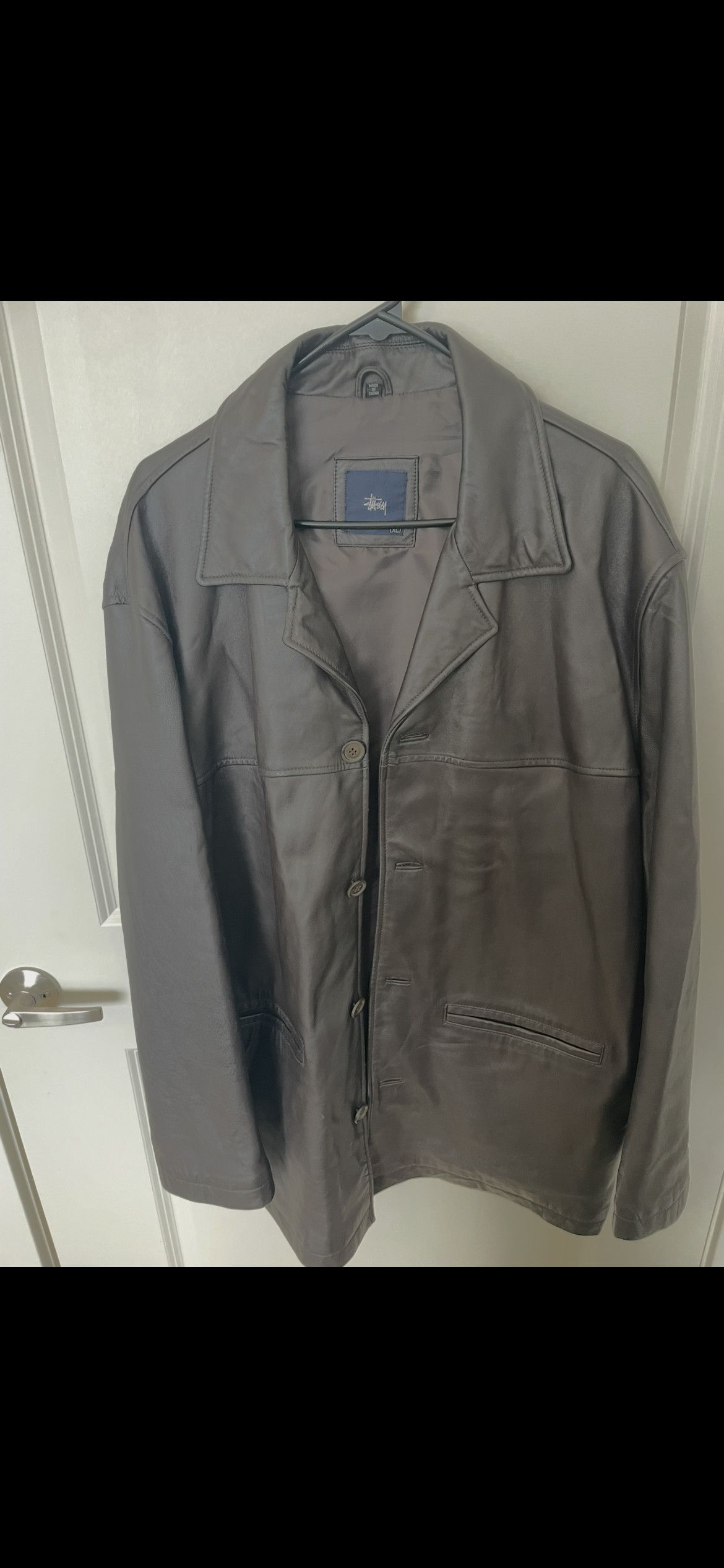 Stussy Vintage Stüssy 100% Leather Car Coat Jacket Size US XL / EU 56 / 4 - 1 Thumbnail