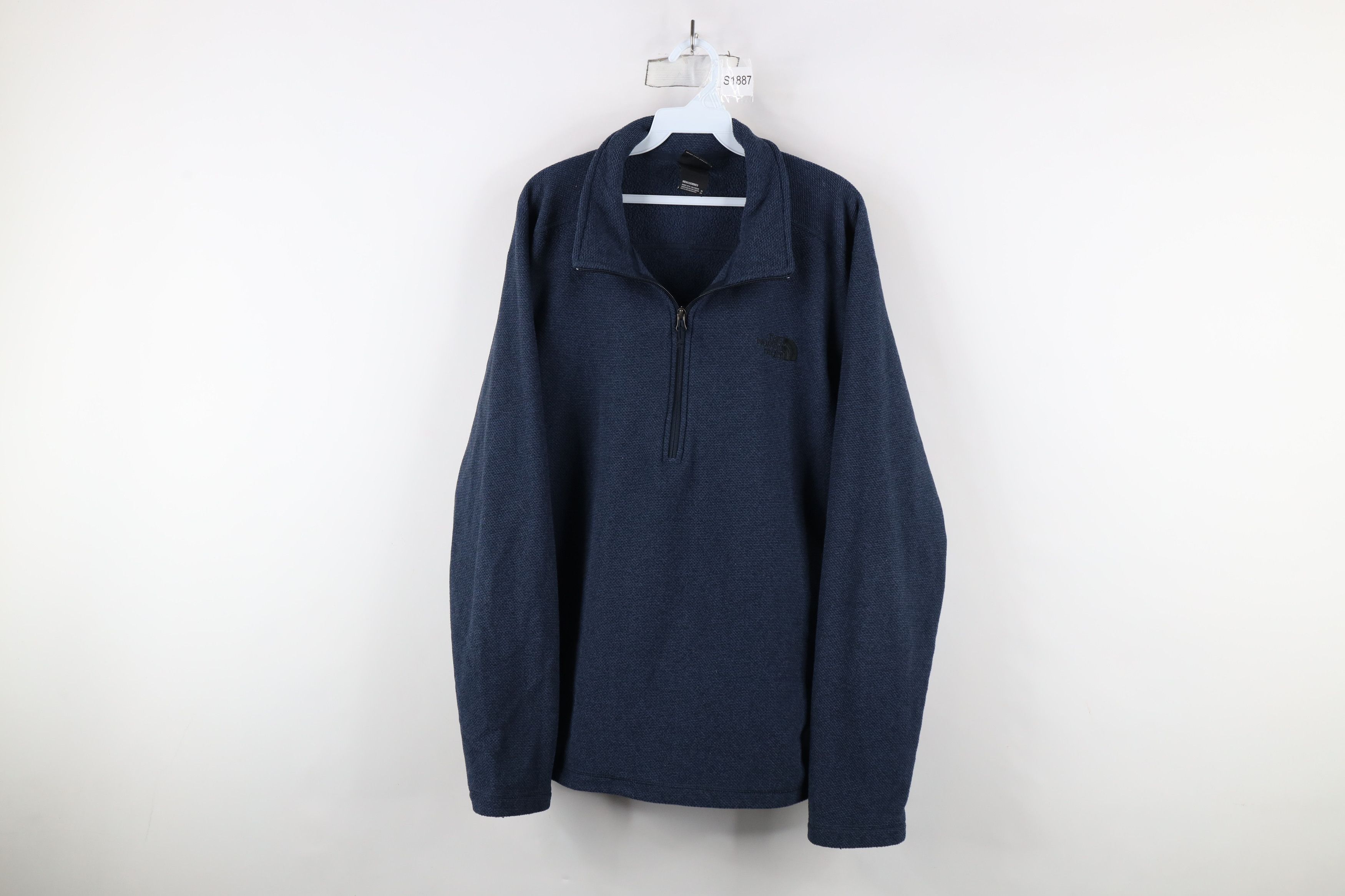 The North Face × Vintage The North Face Knit Half Zip Pullover Fleece Sweater Blue Size US XL / EU 56 / 4 - 1 Thumbnail