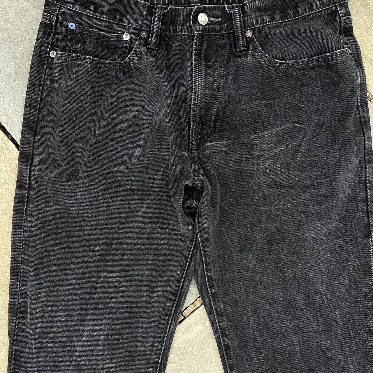 Gap Y2K Faded Black Distressed Washed Jeans Size US 34 / EU 50 - 4 Thumbnail