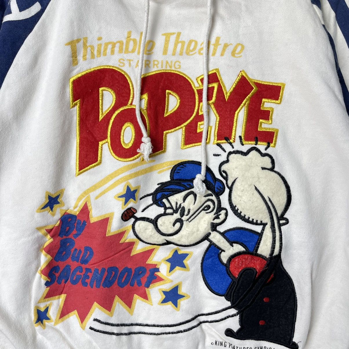 Vintage Vintage Popeye Nautical Patchwork Hoodie Size US M / EU 48-50 / 2 - 3 Thumbnail