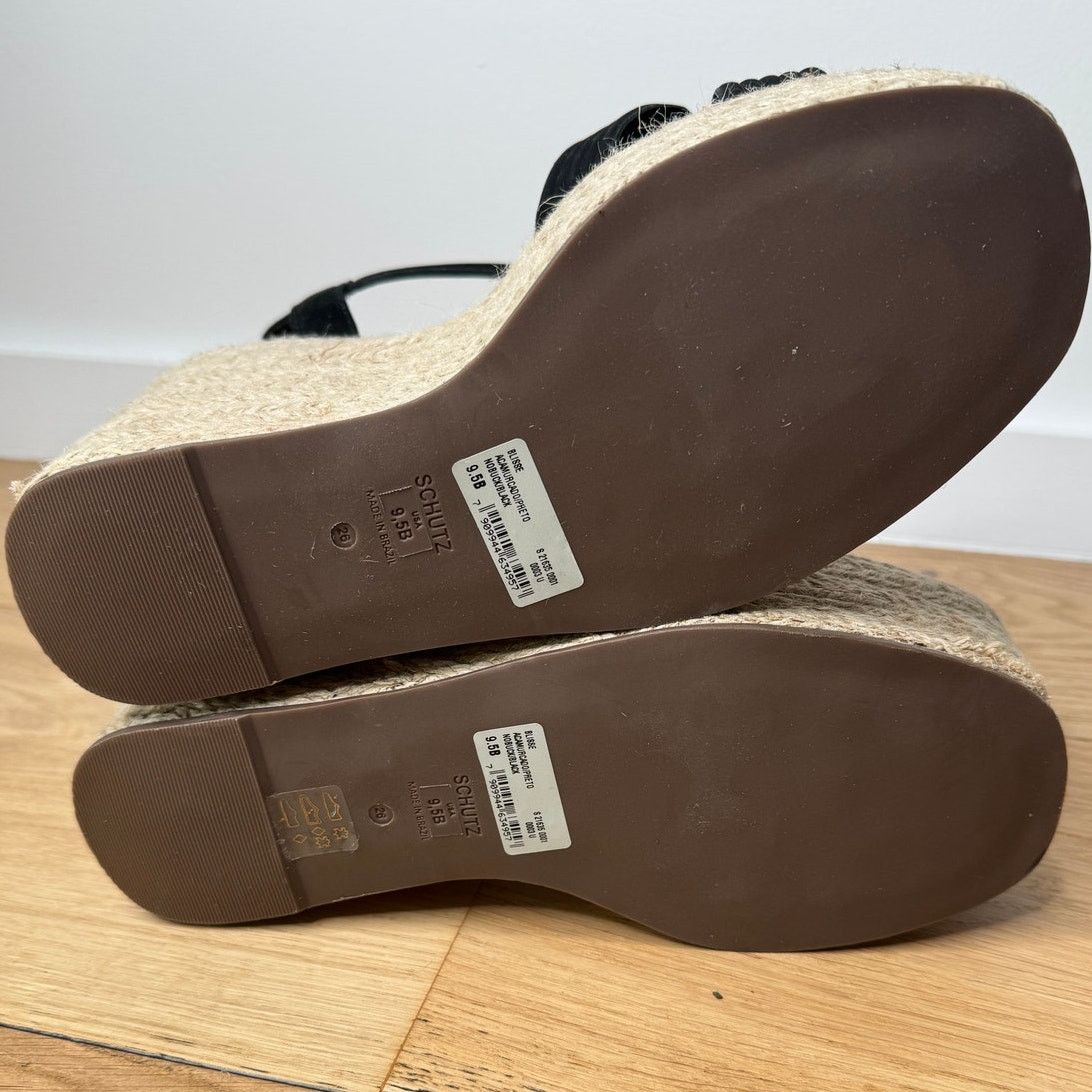 SCHUTZ NEW Schutz Blisse Nubuck Black Chunky Platform Sandal Size US 9.5 / IT 39.5 - 11 Thumbnail