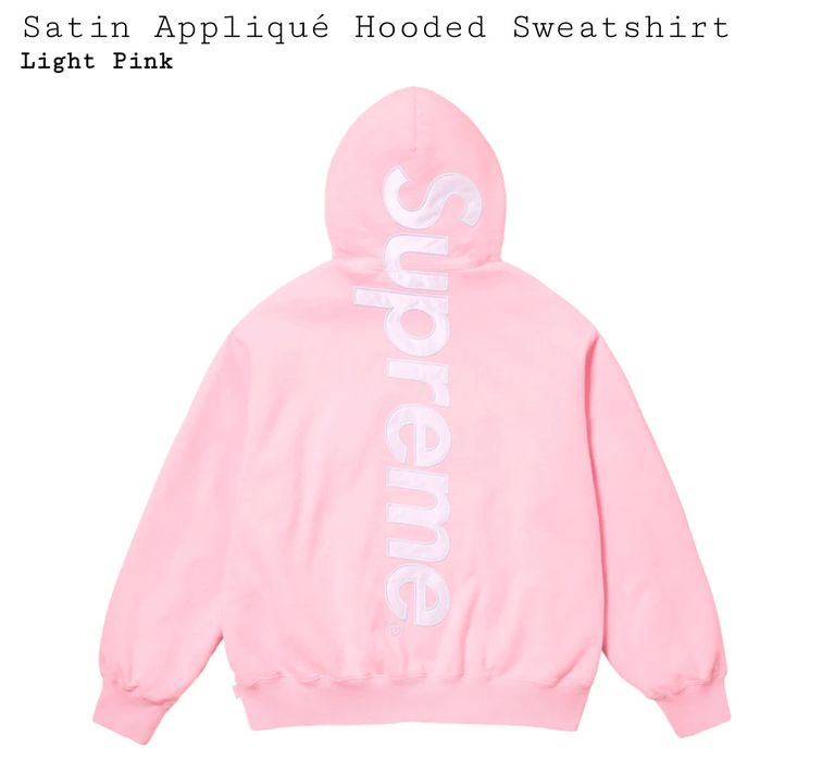 Supreme Supreme Satin Applique Hooded Sweatshirt | Grailed