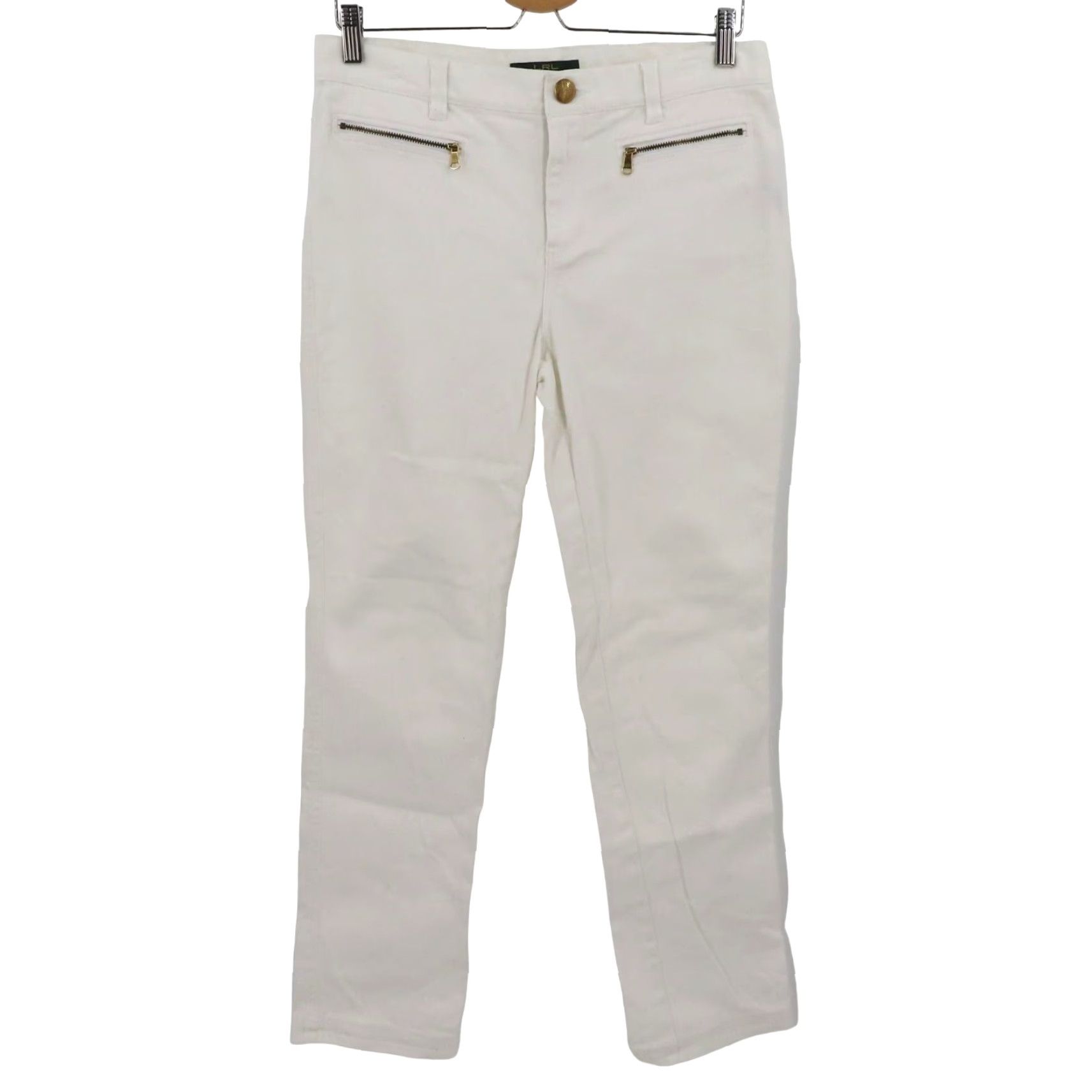 Ralph Lauren Ralph Lauren Womens Jeans LRL Lauren Jeans Co Straight Leg 6 White Denim Pockets Zip Button Size 28" / US 6 / IT 42 - 2 Thumbnail