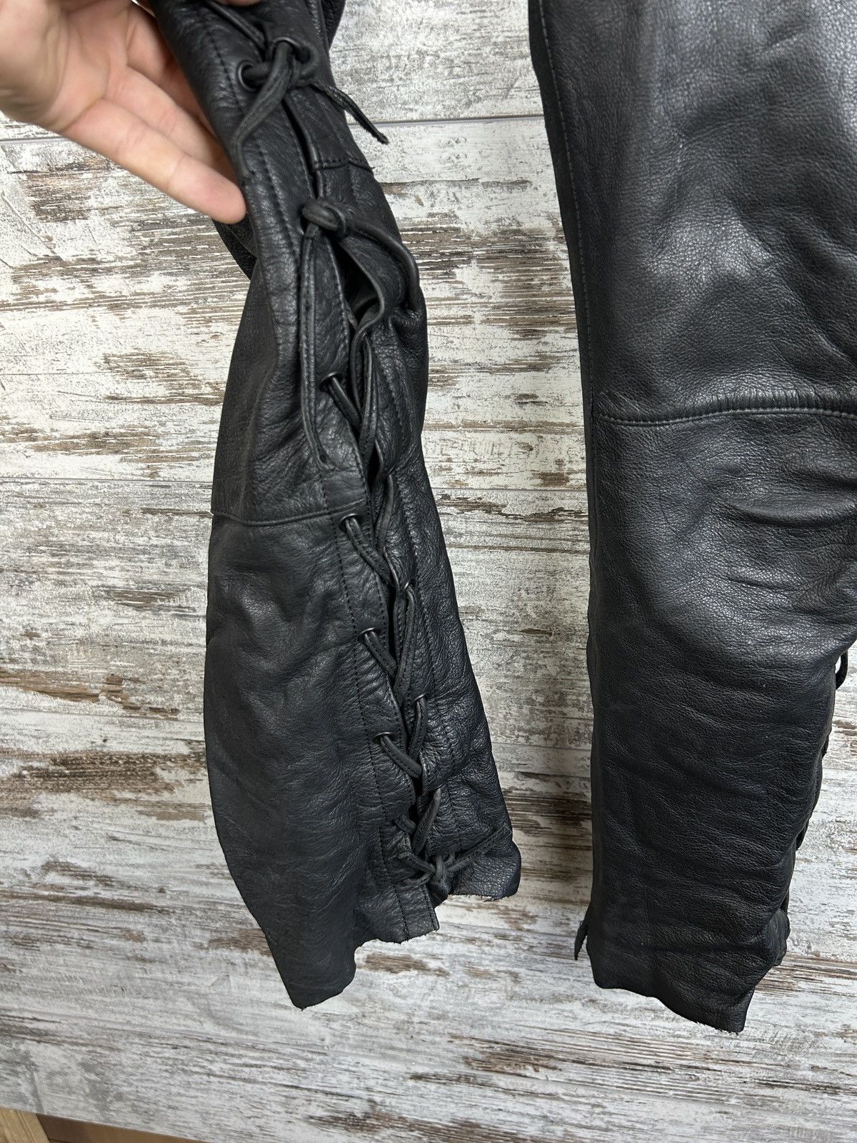 Leather Women’s Akito Leather pants stripes vintage rare buffalo y2k Size 29" - 9 Thumbnail