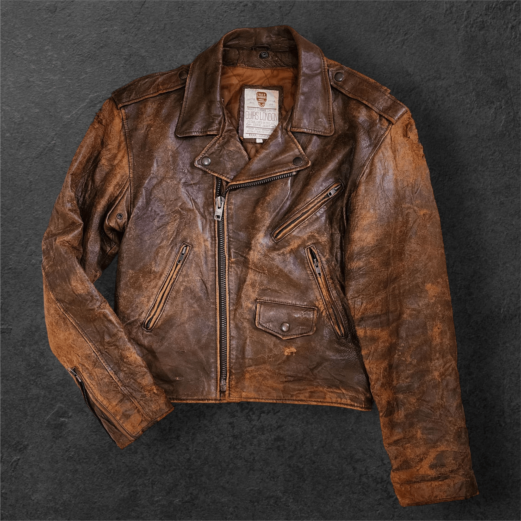 Leather Cuirs London Vintage Jacket Size US M / EU 48-50 / 2 - 1 Thumbnail