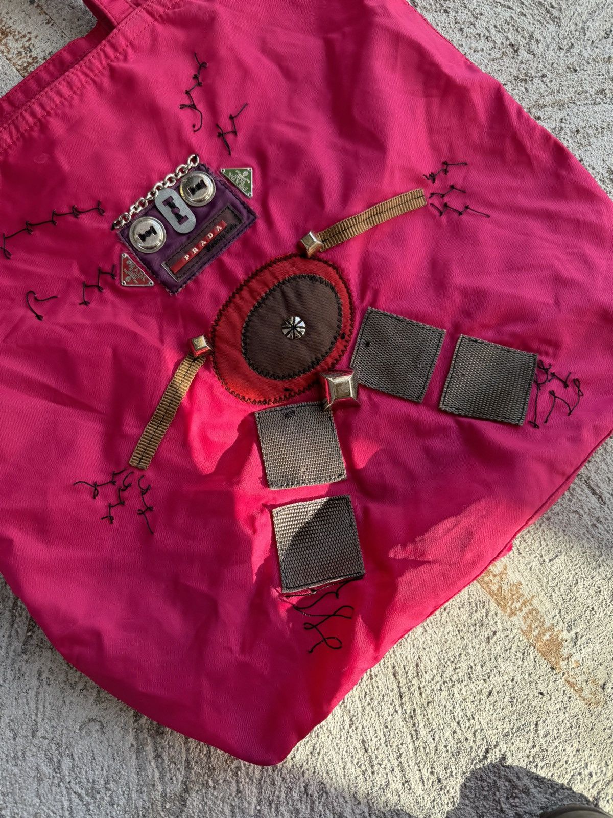 Prada Prada Pink Robot Nylon Totebag Size ONE SIZE - 4 Thumbnail