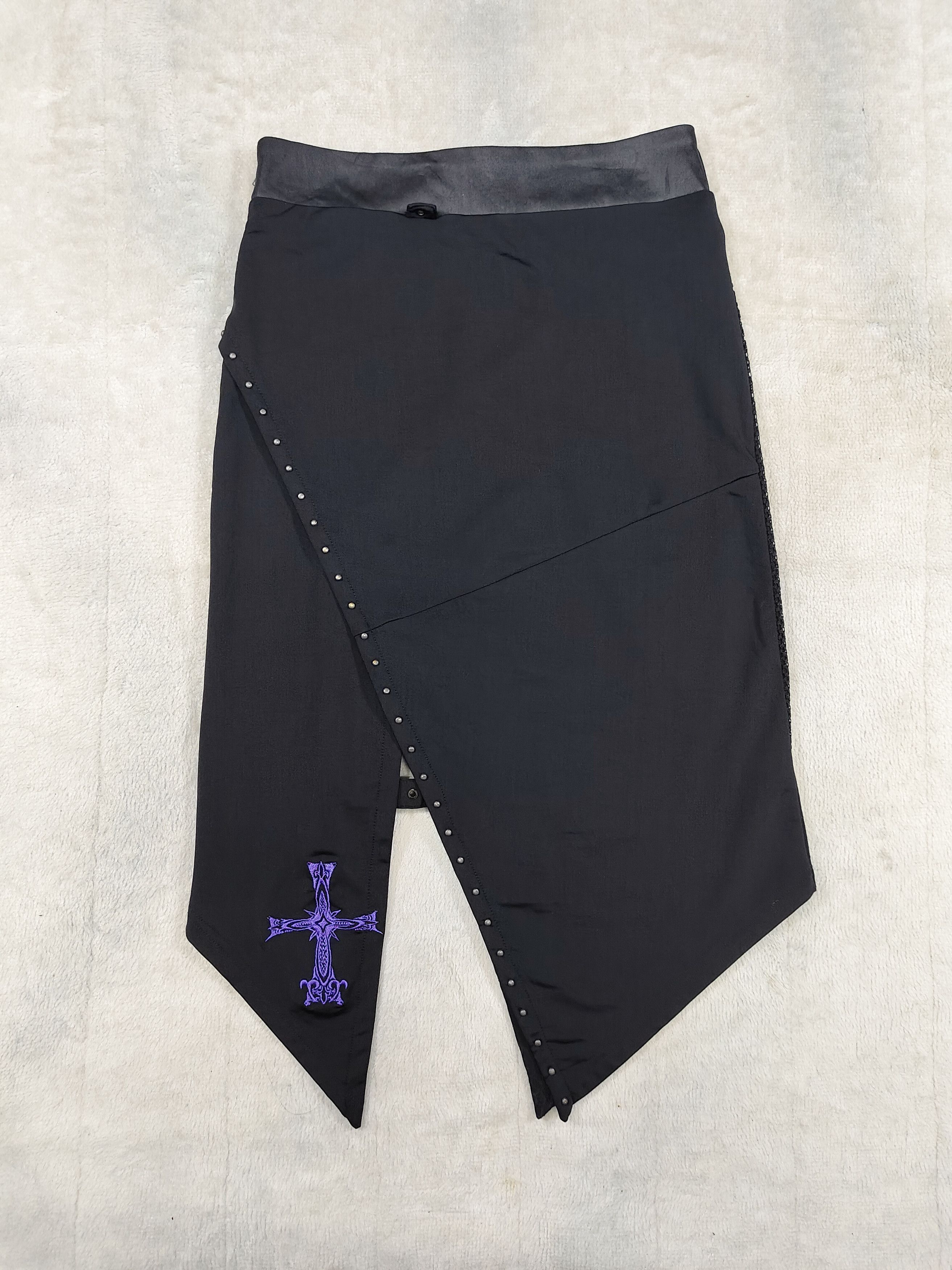 Seditionaries Ozz On ❤️‍🔥 Asymmetric Gothic Mesh Stud Vkei Skirt Size 29" - 7 Thumbnail