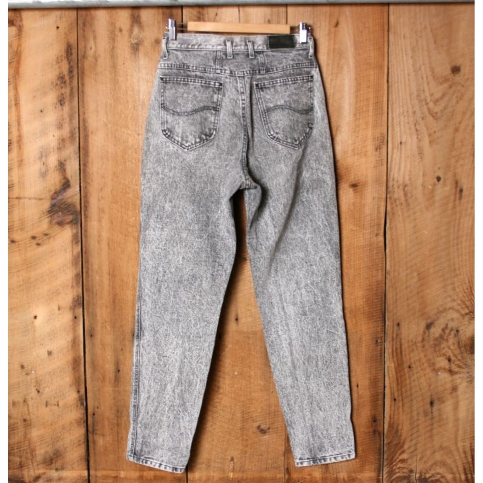 Lee VINTAGE LEE Jeans Women's 26x31 Black Acid Wash High Rise Tapered Leg Modern Classic Vintage Lee Size 26" / US 2 / IT 38 - 3 Thumbnail