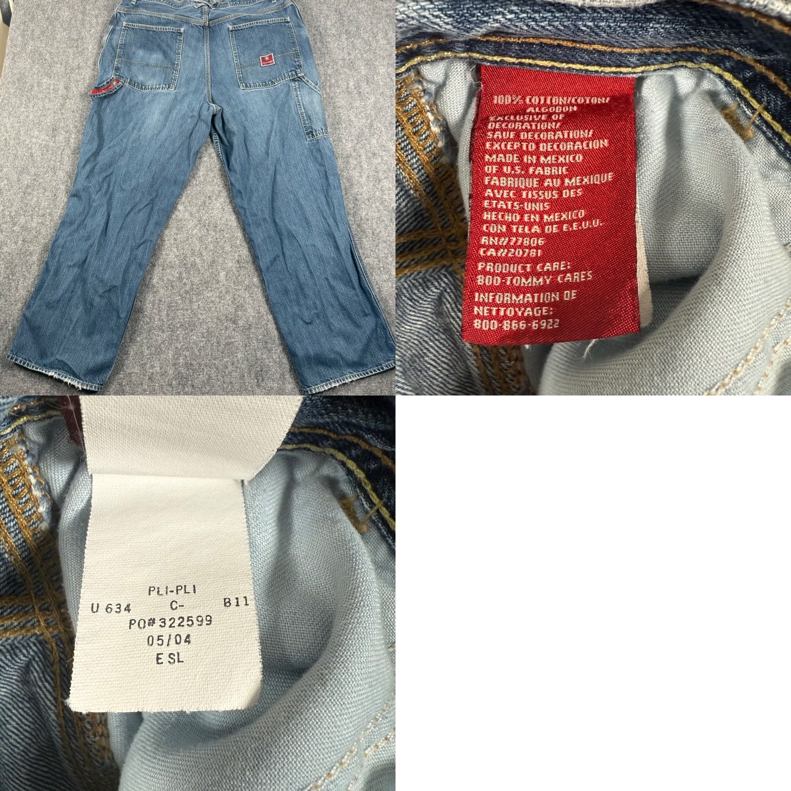 Tommy Hilfiger Tommy Hilfiger Carpenter Jeans Denim Workwear Utility Pants 36 Y2K Retro VTG Mens Blue Jeans Relaxed Fit Carpenter Shirt? Size US 36 / EU 52 - 9 Thumbnail