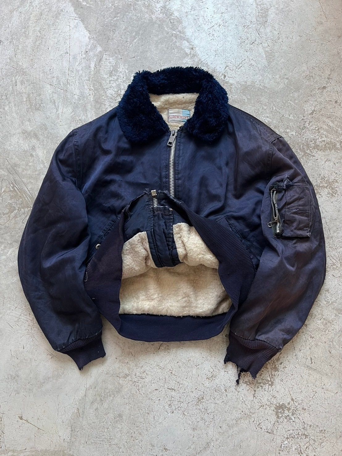 Vintage Vintage Aldencrest Line Fur Bomber Flight Jacket Size US M / EU 48-50 / 2 - 14 Thumbnail
