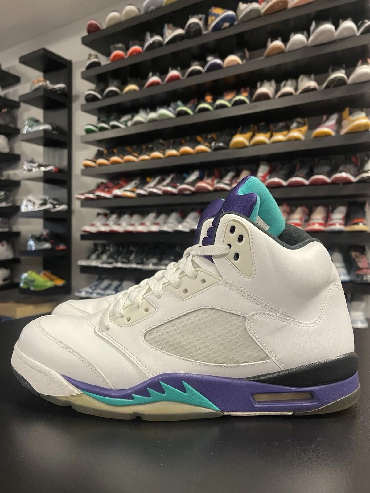 Jordan Brand Size 12 - Air Jordan 5 Grape Retro OG Mens White Sneakers Size US 12 / EU 45 - 1 Thumbnail