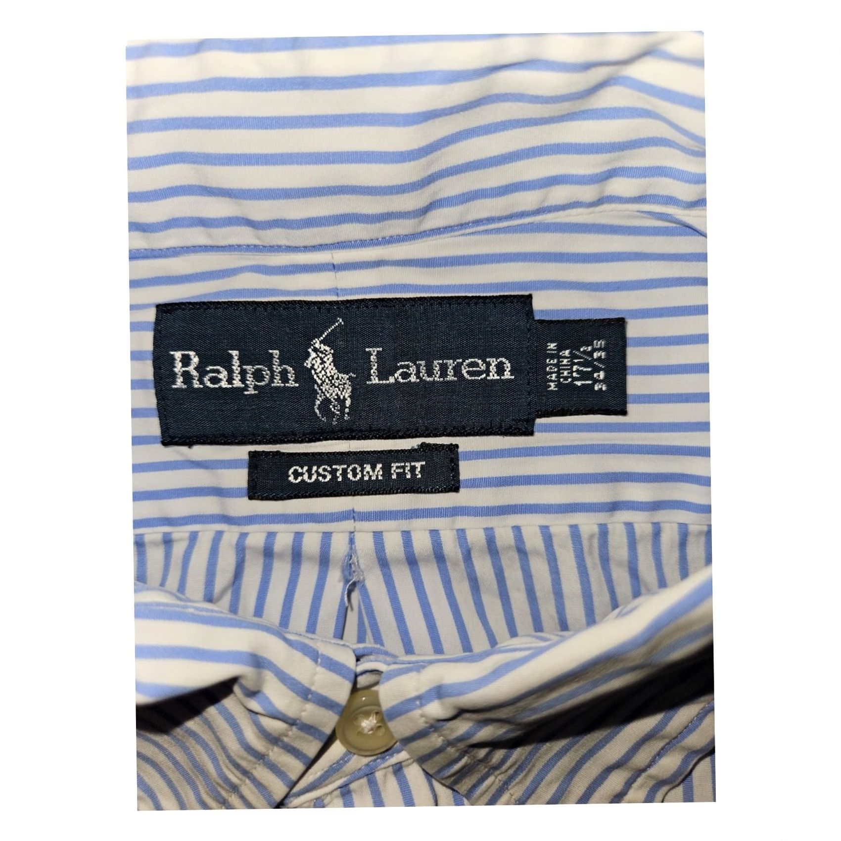 Ralph Lauren VINTAGE Ralph Lauren Button-Down Shirt Long Sleeve Men 34/35 White Striped Custom Fit Retro Preppy Classic Mens Size US S / EU 44-46 / 1 - 2 Thumbnail