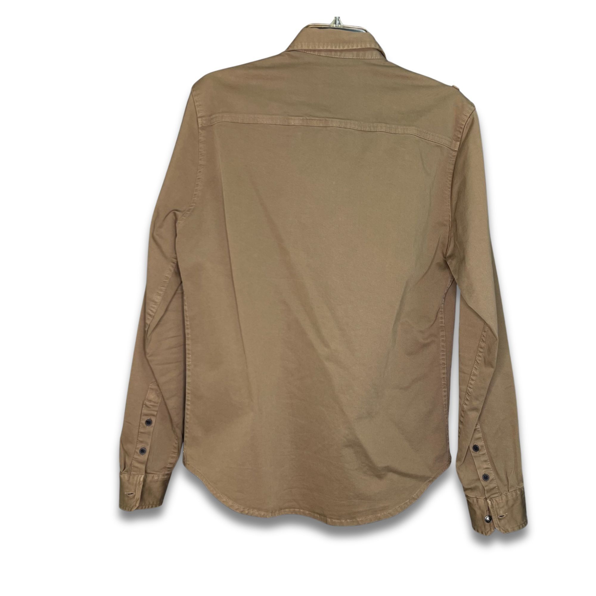 The Kooples The Kooples Mens Khaki Cotton Button-Up Shirt With Front Poc Size US M / EU 48-50 / 2 - 3 Thumbnail