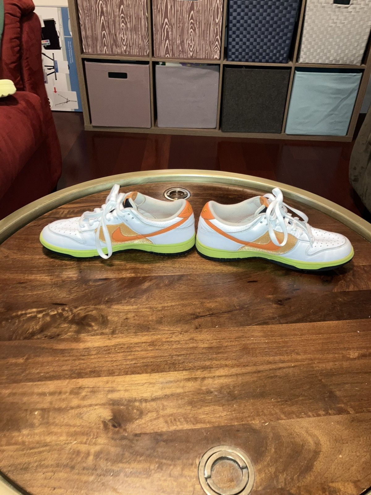 Nike Nike Dunk Low White Orange Blaze 317813-181 W10 US M8.5. Size US 10 / IT 40 - 2 Thumbnail