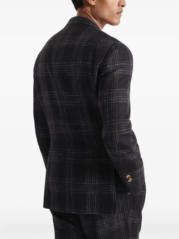 Brunello Cucinelli o1y0526 Single-breasted Blazer in Black/Gray Size US M / EU 48-50 / 2 - 4 Thumbnail