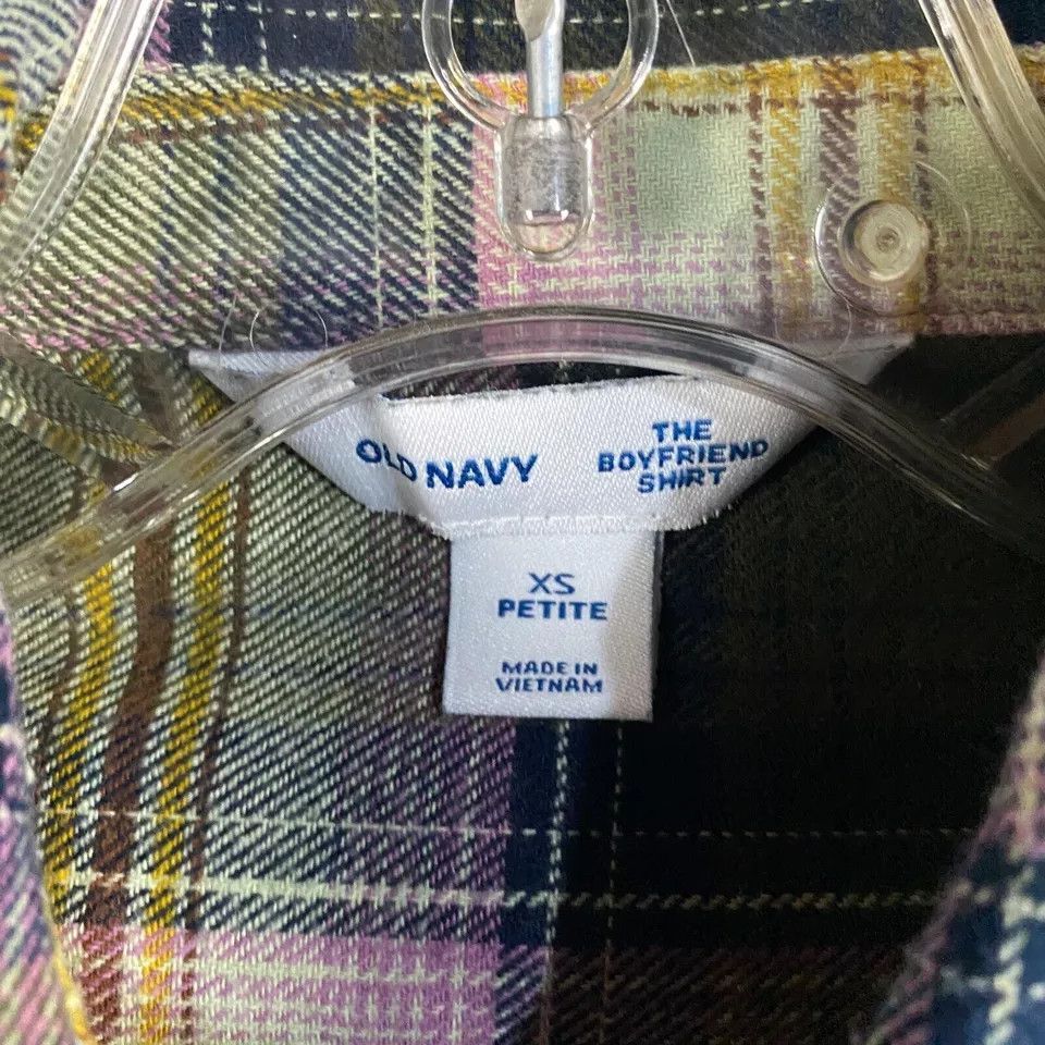 Old Navy Old Navy Flannel Top Women's XS Petite Boyfriend Shirt Plaid Size XS / US 0-2 / IT 36-38 - 3 Thumbnail