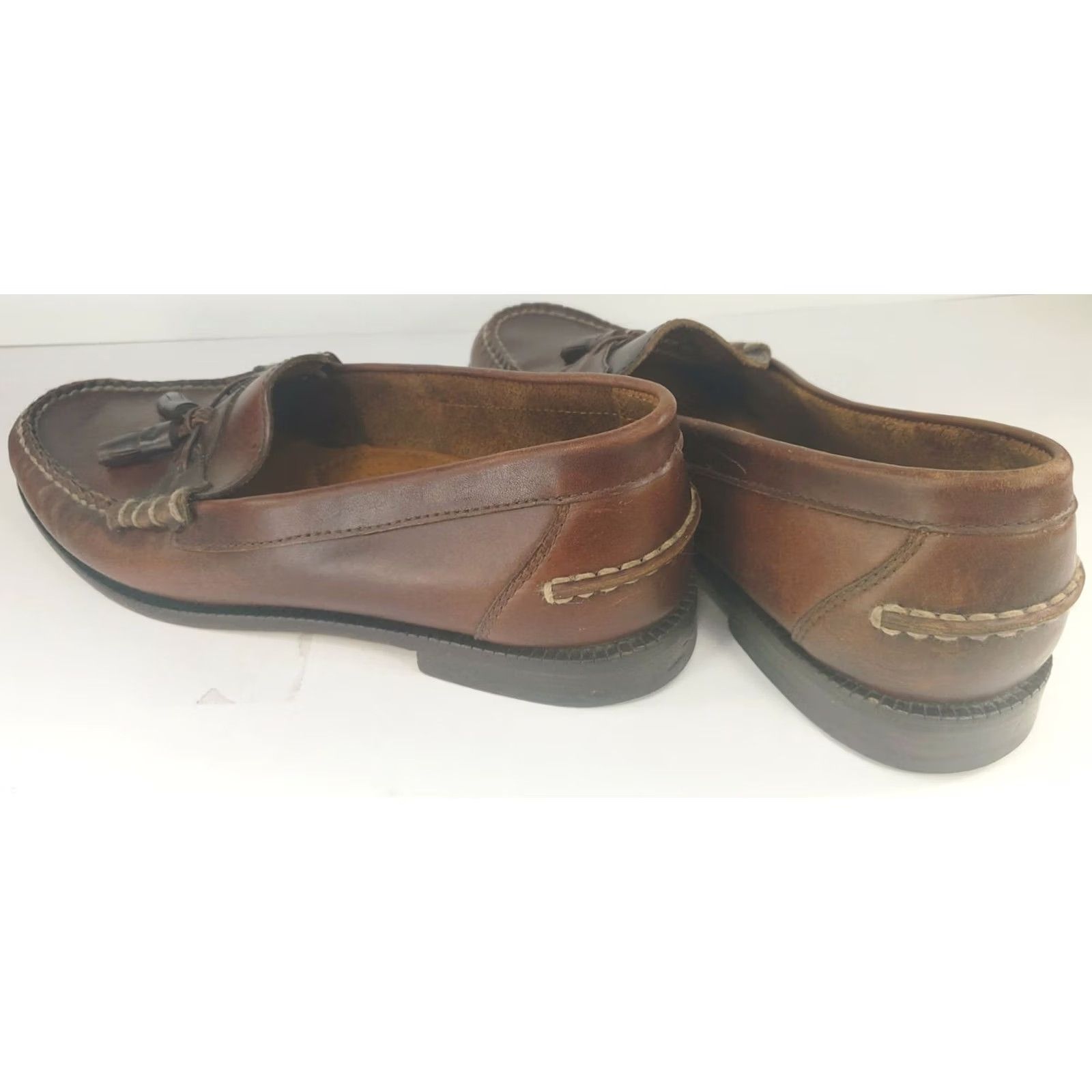 Florsheim Florsheim Brown Leather Loafers Men's 8M Tasseled Slip On Casual Round Toe Cushioned Arch Support Size US 8 / EU 41 - 5 Thumbnail