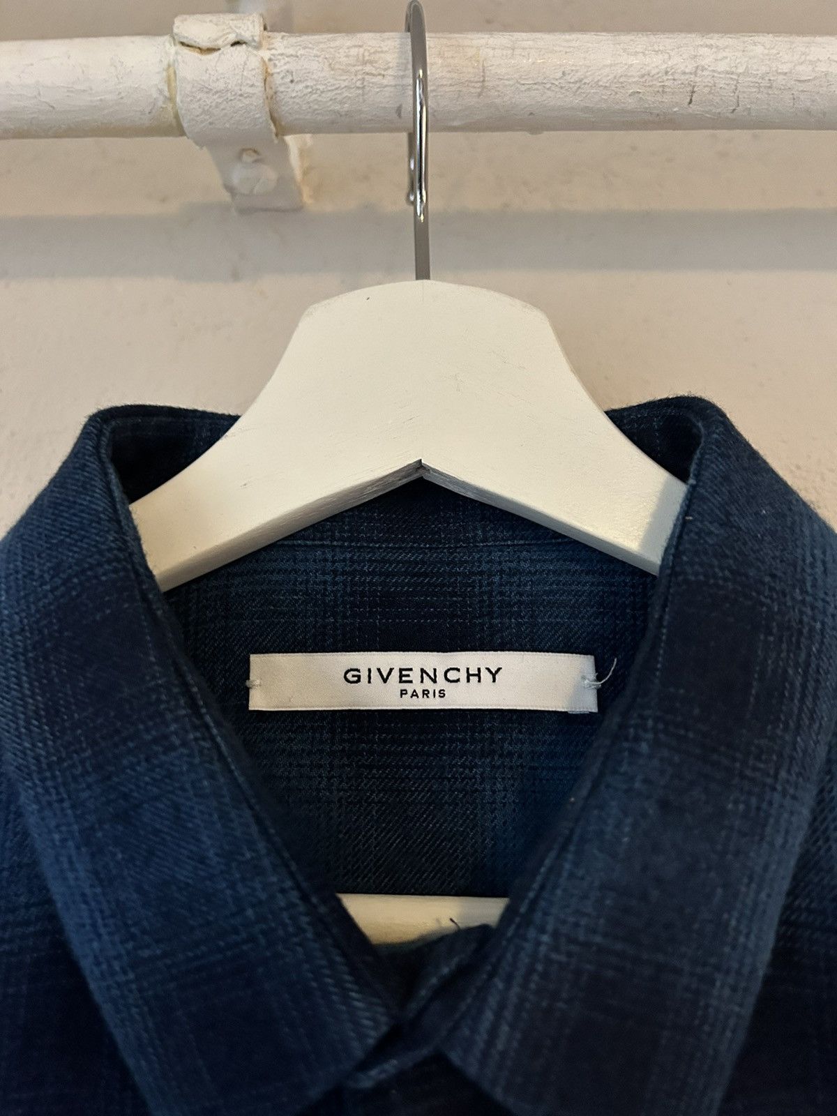 Givenchy Blue Flannel with Leather Star Application Size US M / EU 48-50 / 2 - 7 Thumbnail