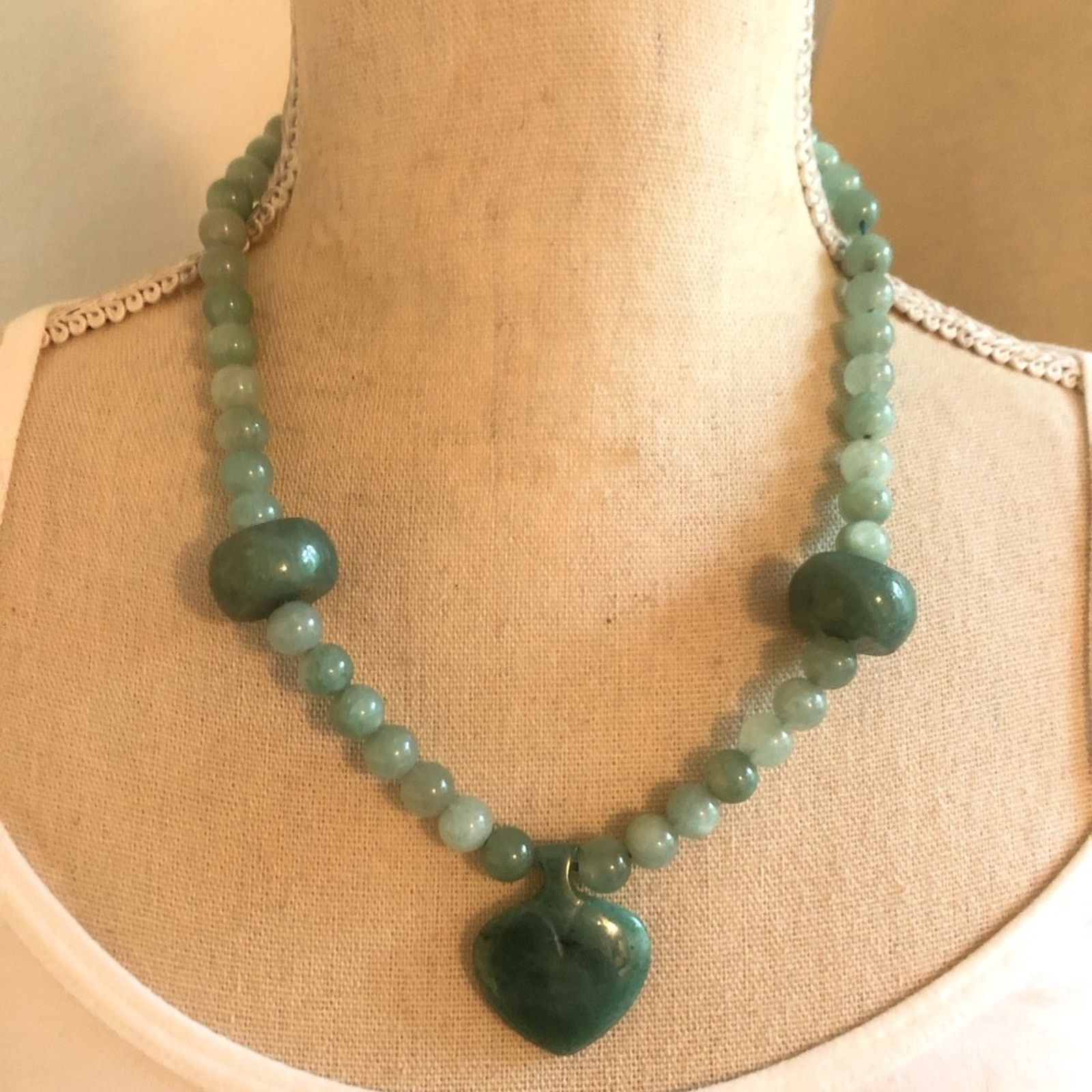 Jewelry Vintage hand crafted green aventurine necklace Size ONE SIZE - 1 Thumbnail