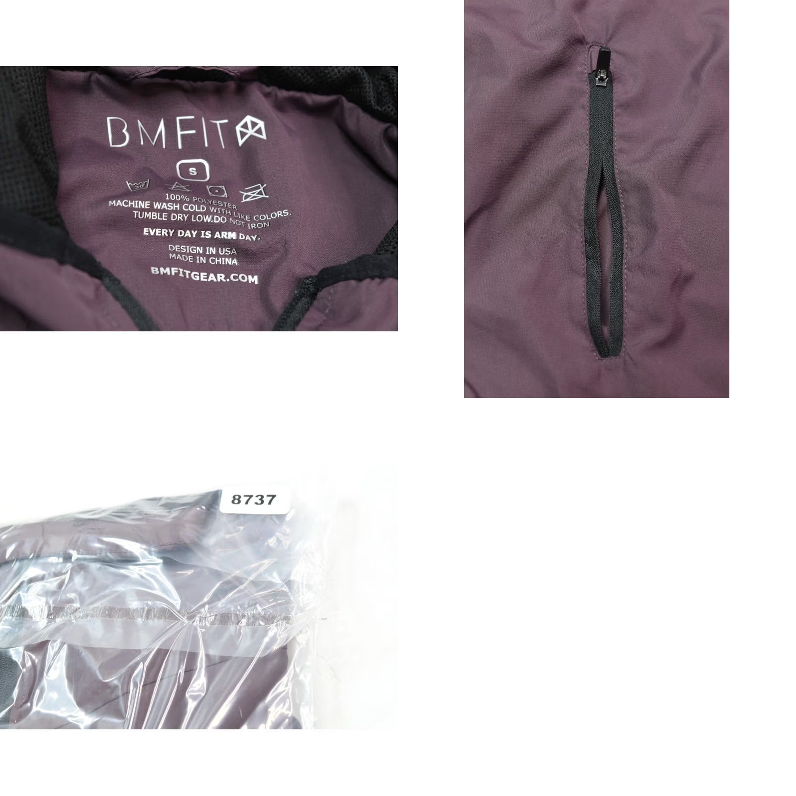 Vintage BMFIT Drop Cut Windbreaker Jacket Mens Small Purple Long Sleeve Full-Zip Gym Size US S / EU 44-46 / 1 - 9 Thumbnail
