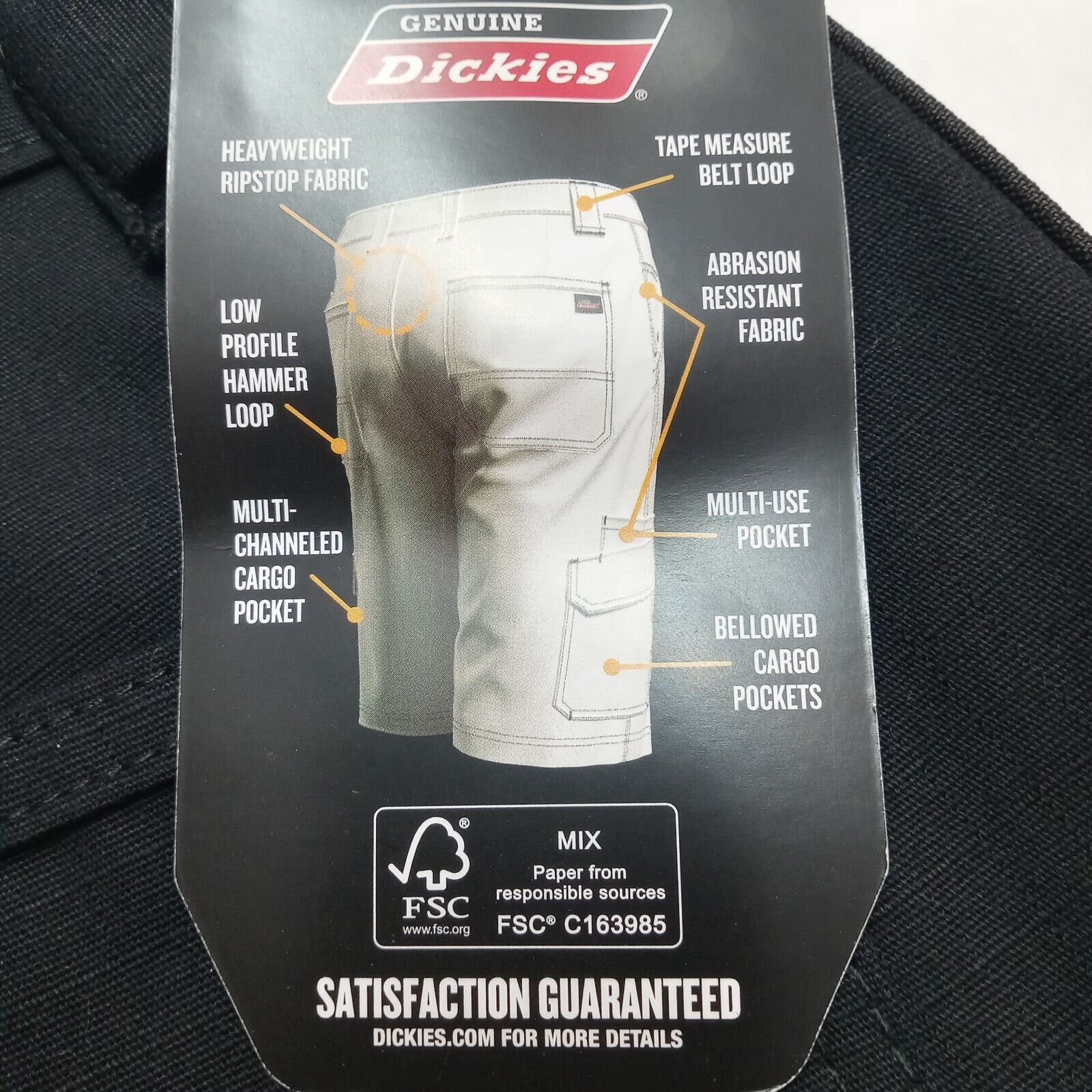 Dickies Dickies Cargo Shorts Men's 40 Black Relaxed Fit 11" Inseam Size US 40 / EU 56 - 5 Thumbnail