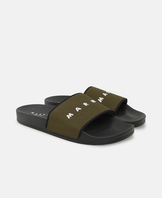 Marni Marni Logo Flat Slides Lime Green Size 44 | Grailed