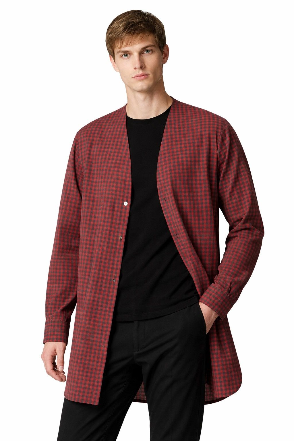 Needles ‼️LAST DROP‼️Needles Longline Gingham Cardigan Collarless Red Size US S / EU 44-46 / 1 - 1 Thumbnail