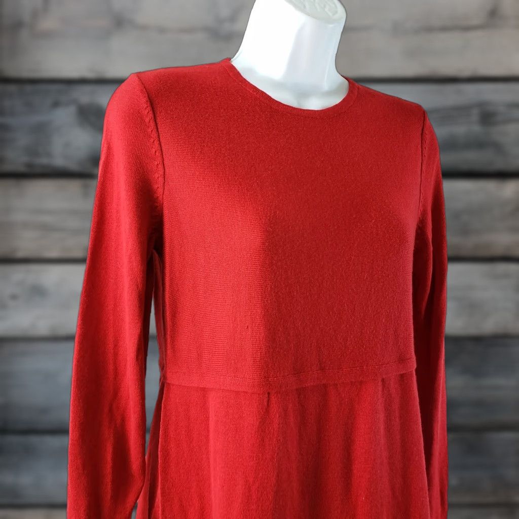 J. Jill VINTAGE J Jill Womens Sweater XS Solid Red Long Sleeve Viscose Wool Blend Size XS / US 0-2 / IT 36-38 - 1 Thumbnail