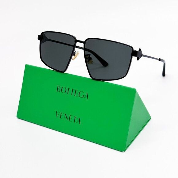 NEW BOTTEGA VENETA SUNGLASSES BV1223S 001 AVIATOR BLACK WOME