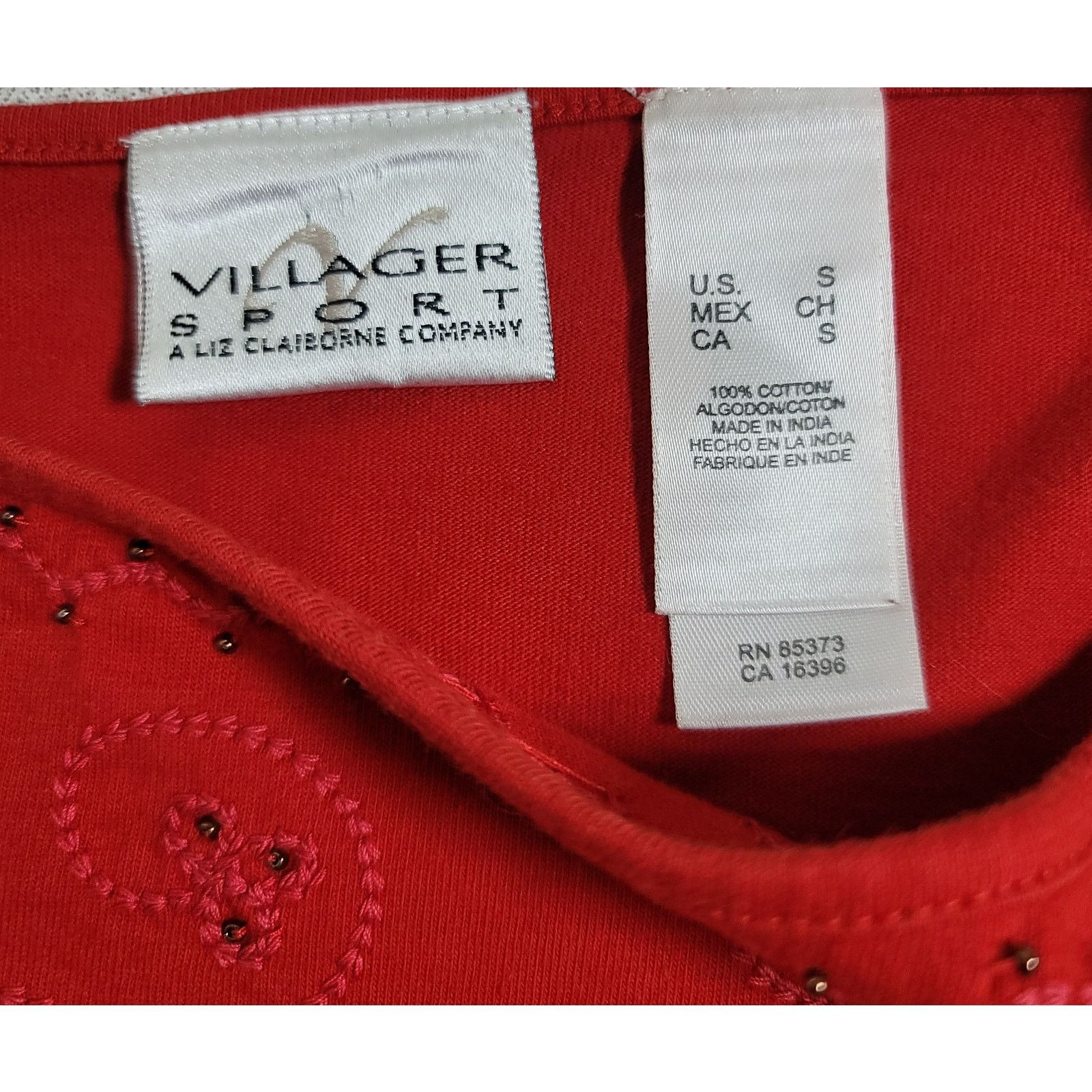 Other Villager Sport Red Embroidered Beaded Detail Small Size S / US 4 / IT 40 - 4 Thumbnail
