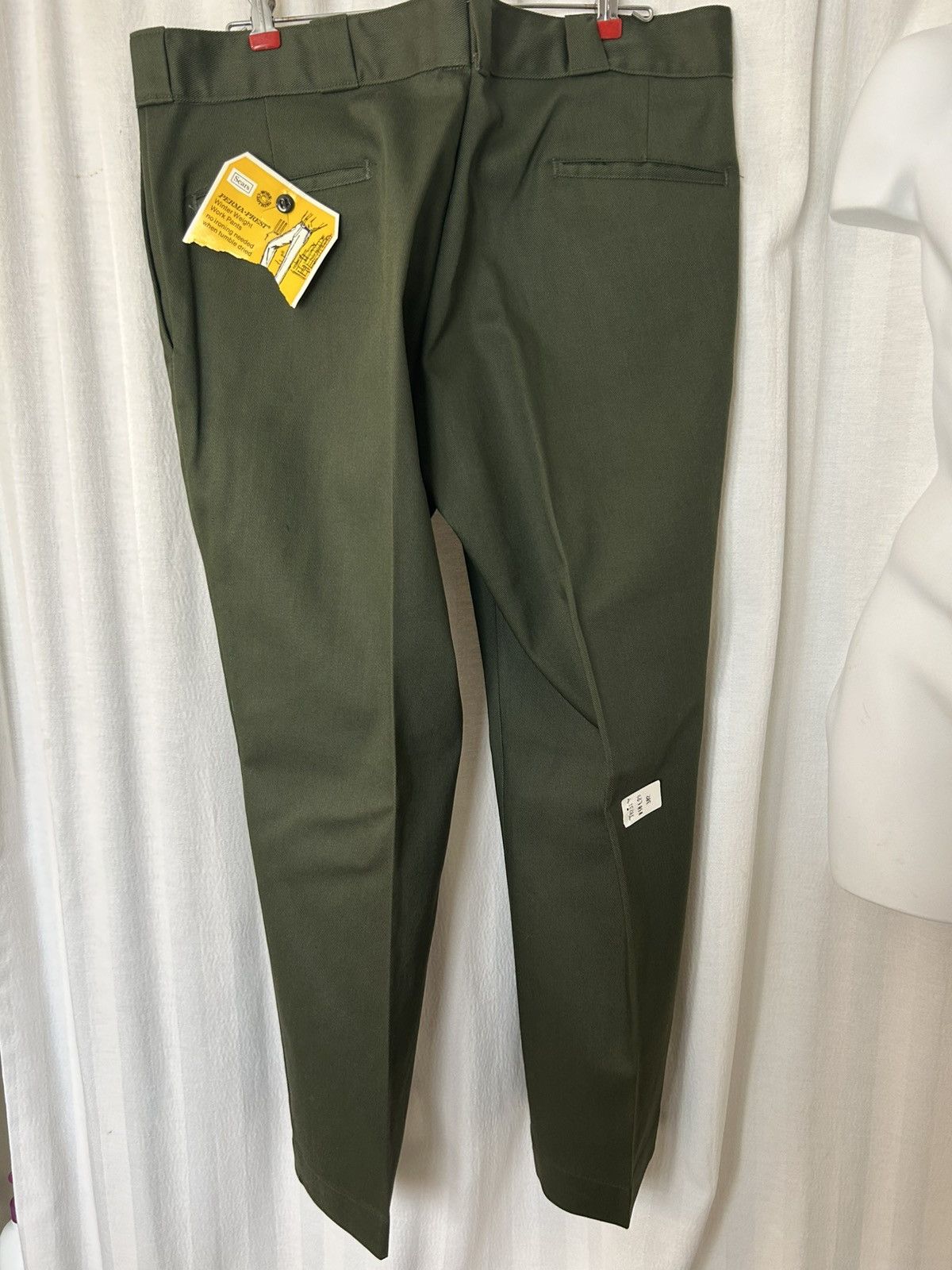 Sears Pants: vintage deadstock Sears green 70s? Perma-prest 38x29 Size US 38 / EU 54 - 2 Thumbnail