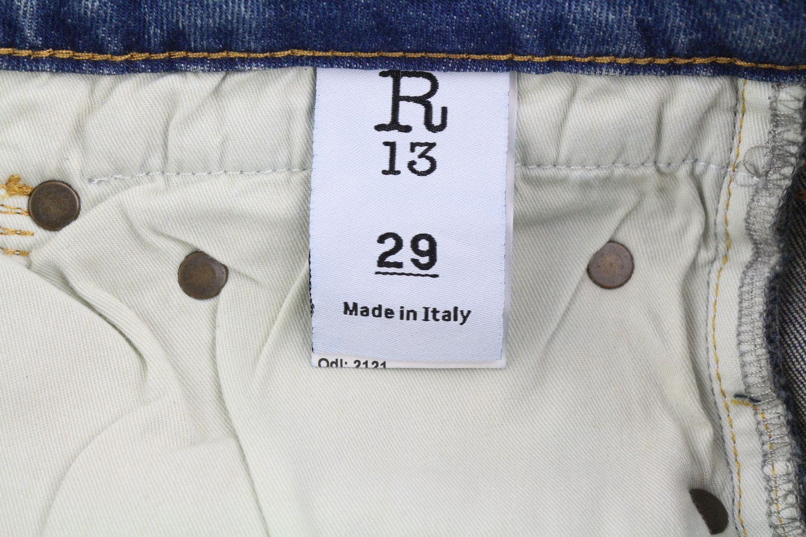 R13 BOY STRAIGHT 29 Cropped Ankle Washed Blue Kelly 84448 Size 29" - 9 Thumbnail