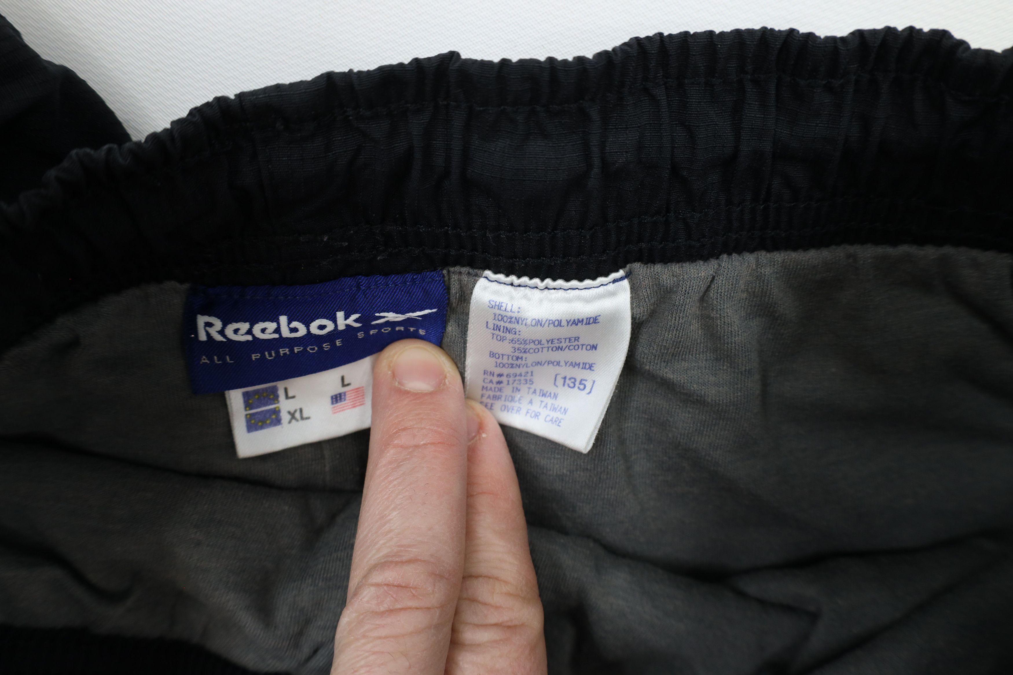 Reebok × Vintage Vintage 90s Reebok Spell Out Lined Striped Windbreaker Pants Size US 36 / EU 52 - 10 Thumbnail