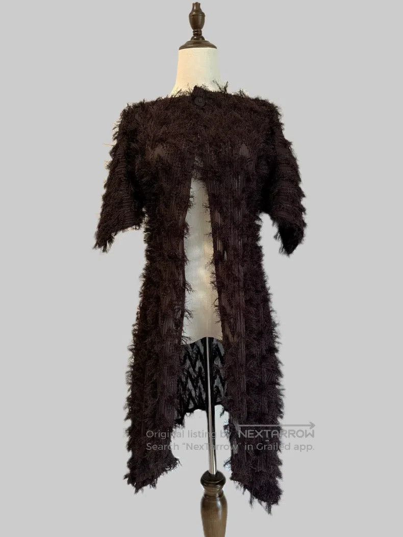 Issey Miyake Issey Miyake Fuzzy Ruched Coat Size M / US 6-8 / IT 42-44 - 3 Thumbnail