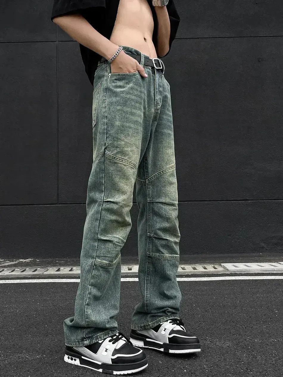 Japanese Brand Retro straight washed casual jeans Size US 32 / EU 48 - 2 Thumbnail