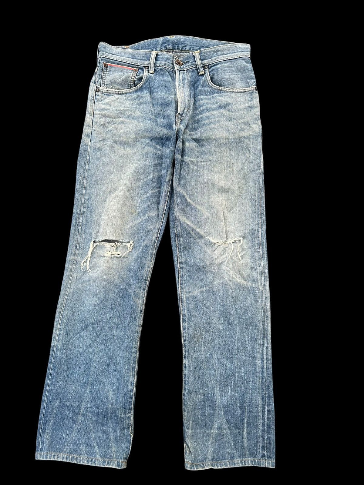 Japanese Brand × Kapital × Vintage Edwin Selvedge Buckle Back Distressed Denim Jeans Size US 33 - 3 Thumbnail