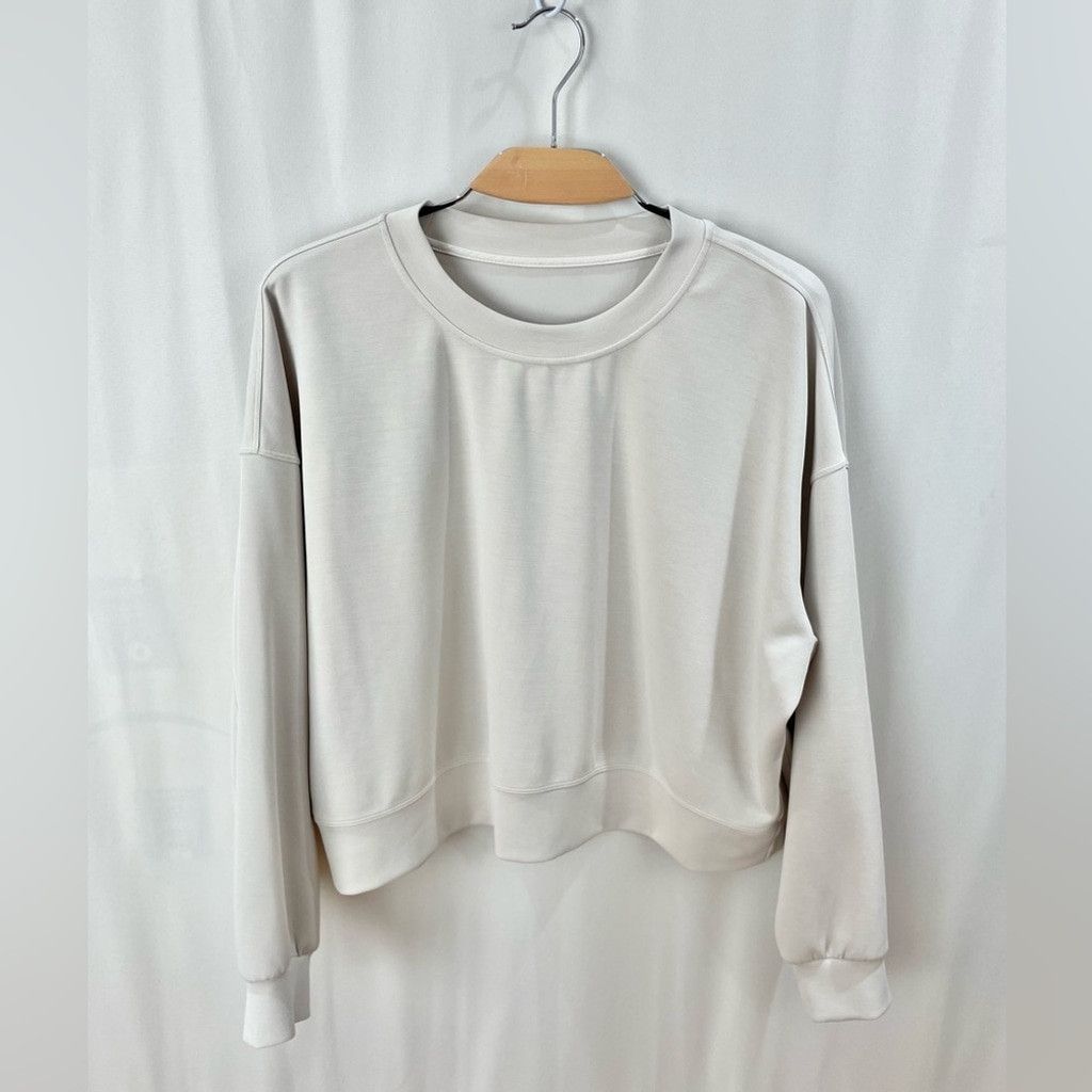 Lululemon Lululemon Softstreme Perfectly Oversized Crop Crew Mojave 12 Size XL / US 12-14 / IT 48-50 - 3 Thumbnail