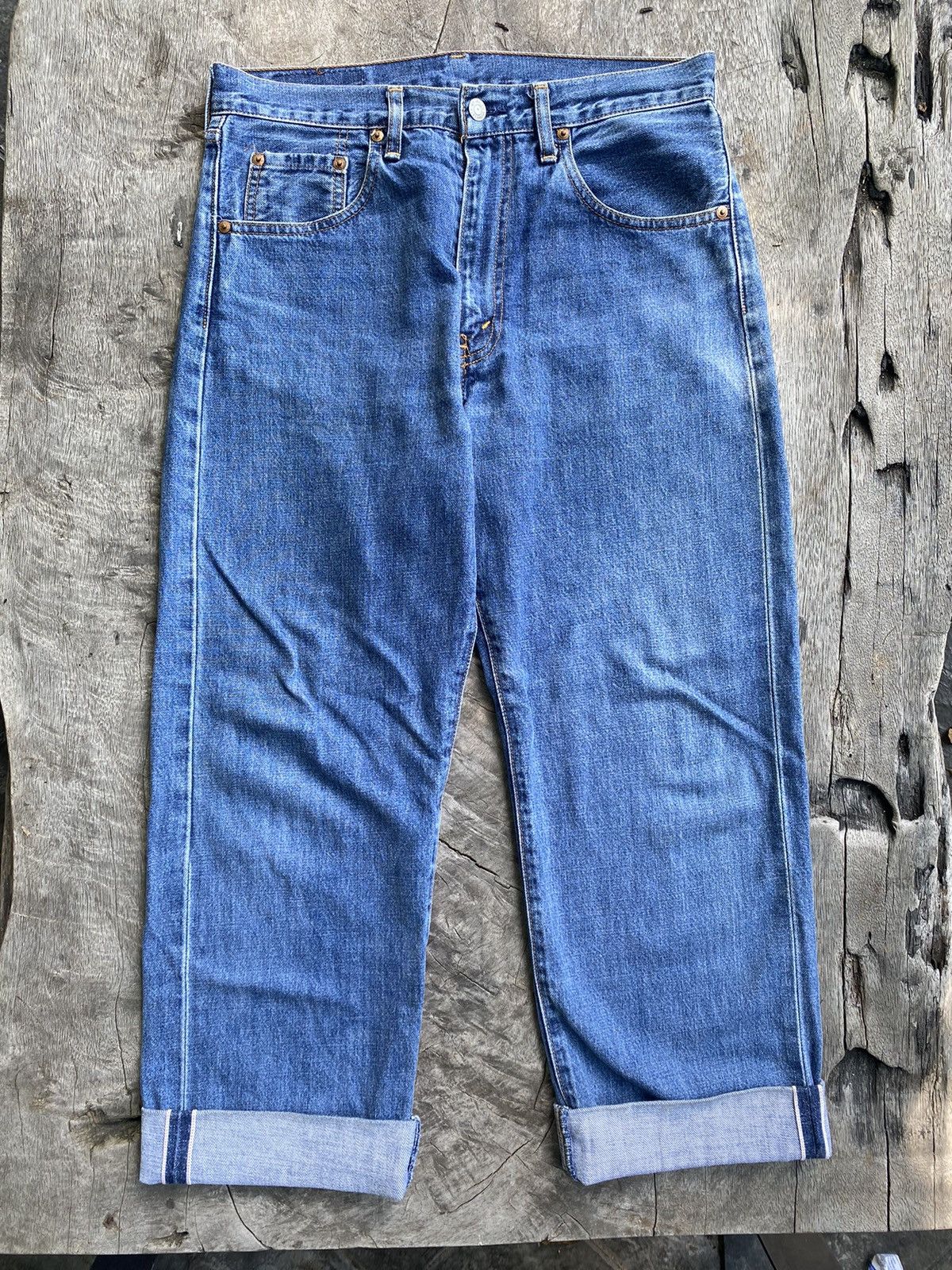 Levi's × Levi's Vintage Clothing × Vintage VINTAGE LEVIS 502 BIG E SELVEDGE WITH BUTTON J22, RARE Size US 32 / EU 48 - 7 Thumbnail