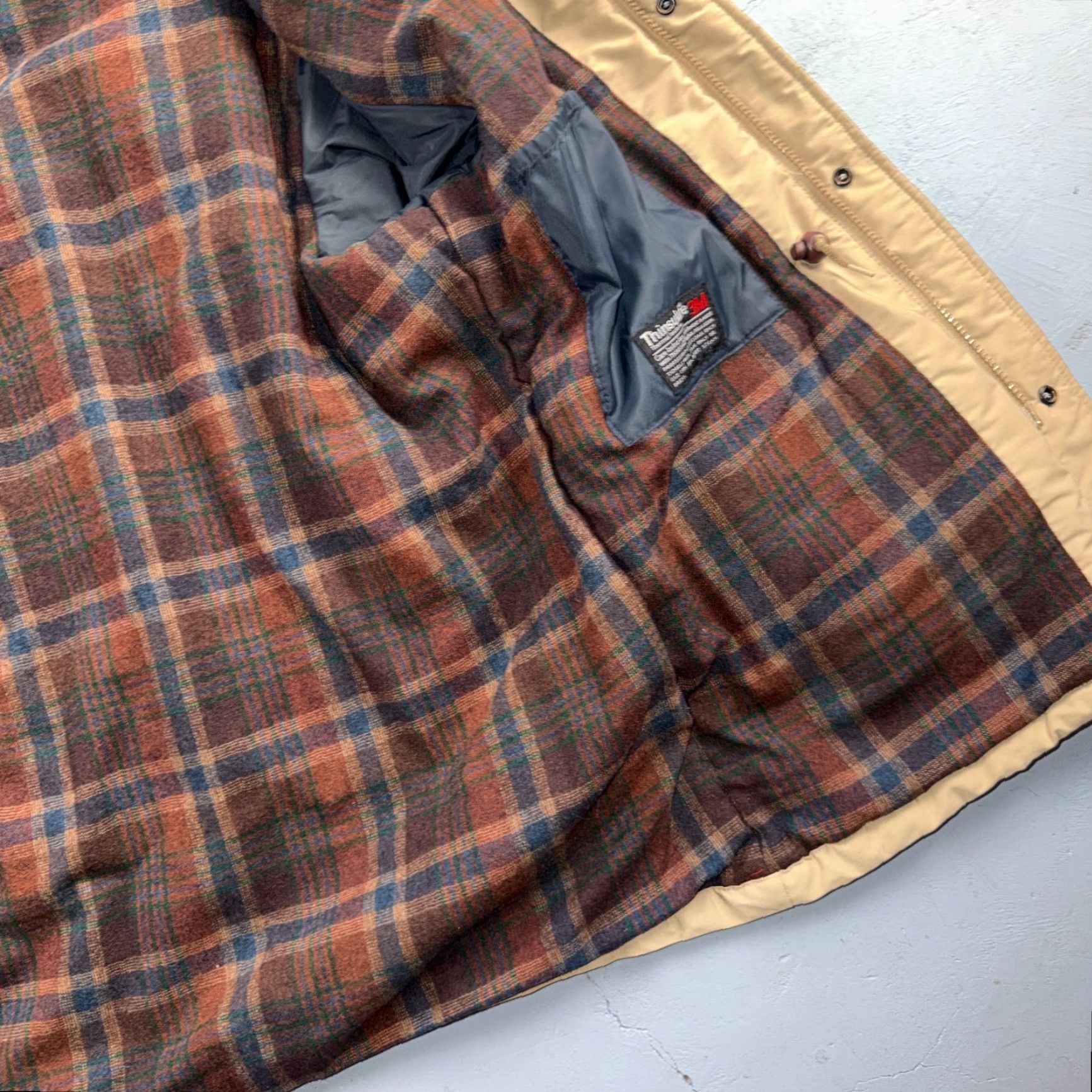 Pendleton VINTAGE Pendleton Jacket Coat USA Tan Beige Thinsulate Wool L Mid-Length Cinch Waist Men Size L Size US L / EU 52-54 / 3 - 3 Thumbnail
